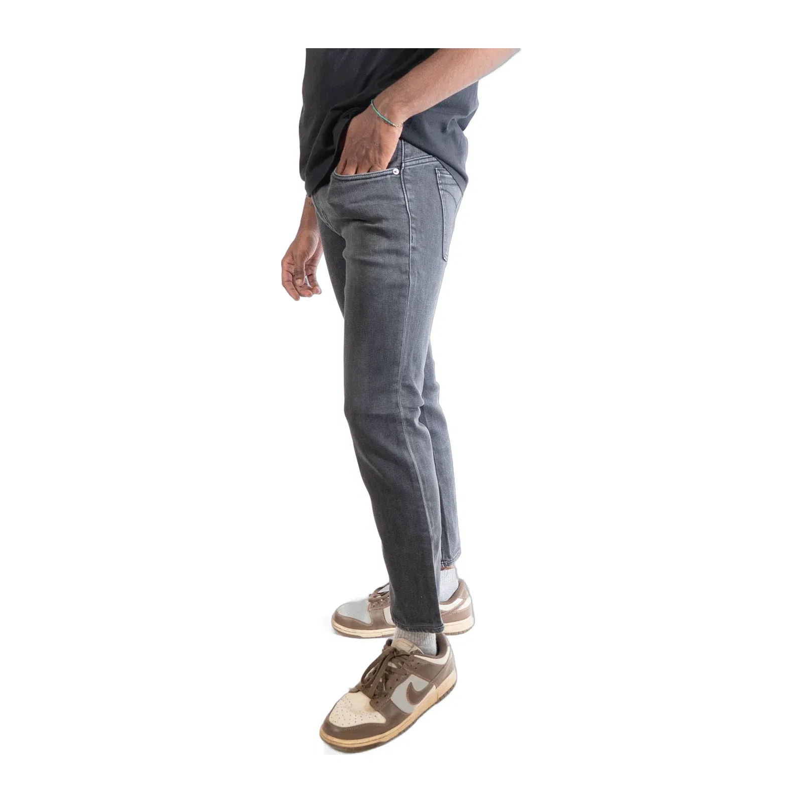 Calvin Klein Jeans Visual Washed Black Cotton Slim Fit Jeans (30)