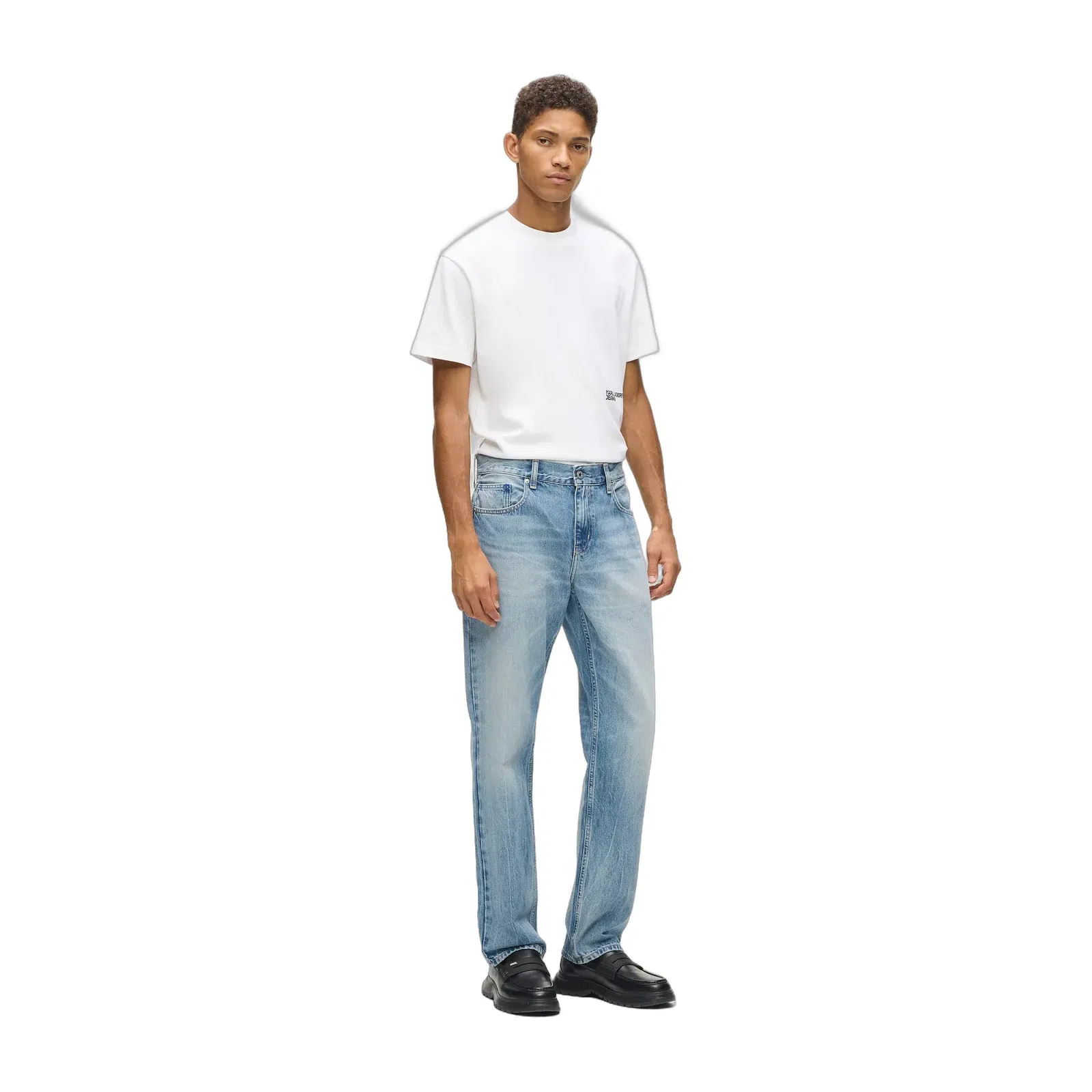 Removed pocket straight jeans