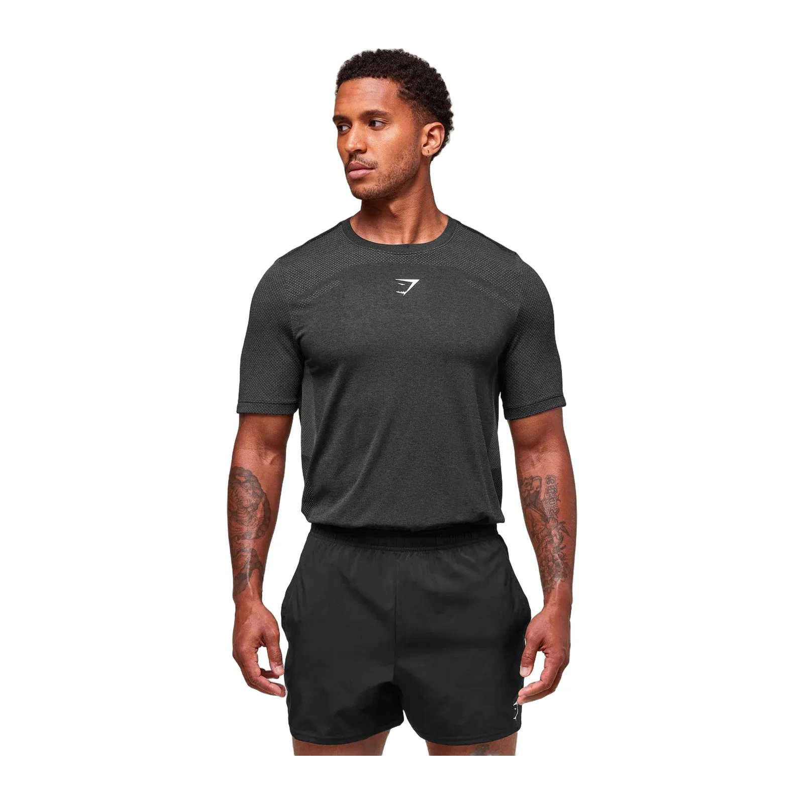 Gymshark Lightweight Seamless T-Shirt - Black/Silhouette Grey