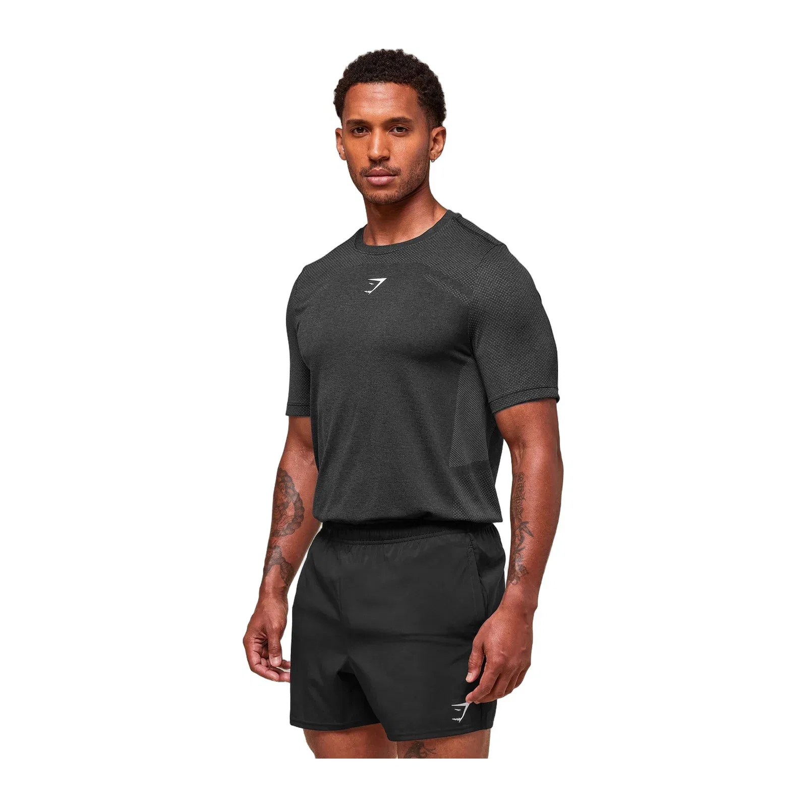 Gymshark Lightweight Seamless T-Shirt - Black/Silhouette Grey