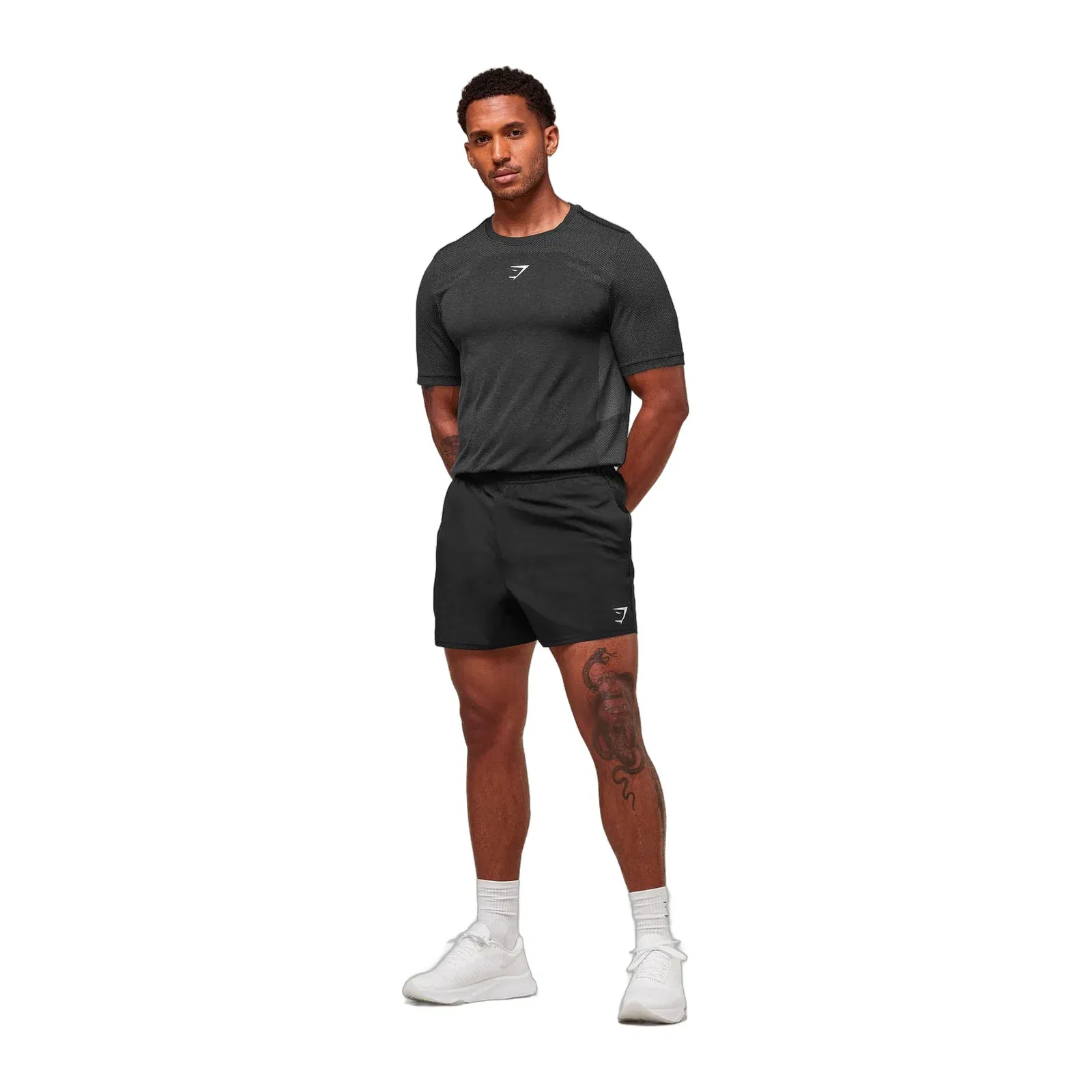 Gymshark Lightweight Seamless T-Shirt - Black/Silhouette Grey