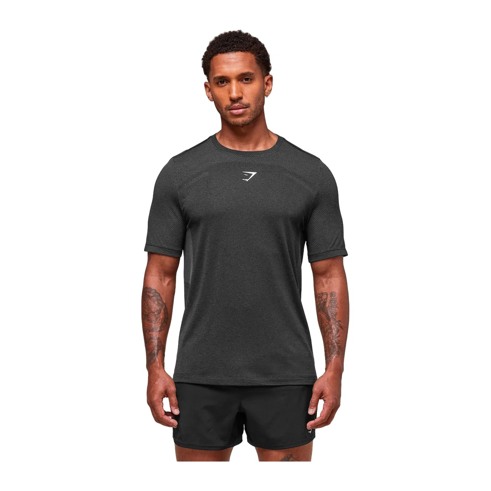 Gymshark Lightweight Seamless T-Shirt - Black/Silhouette Grey