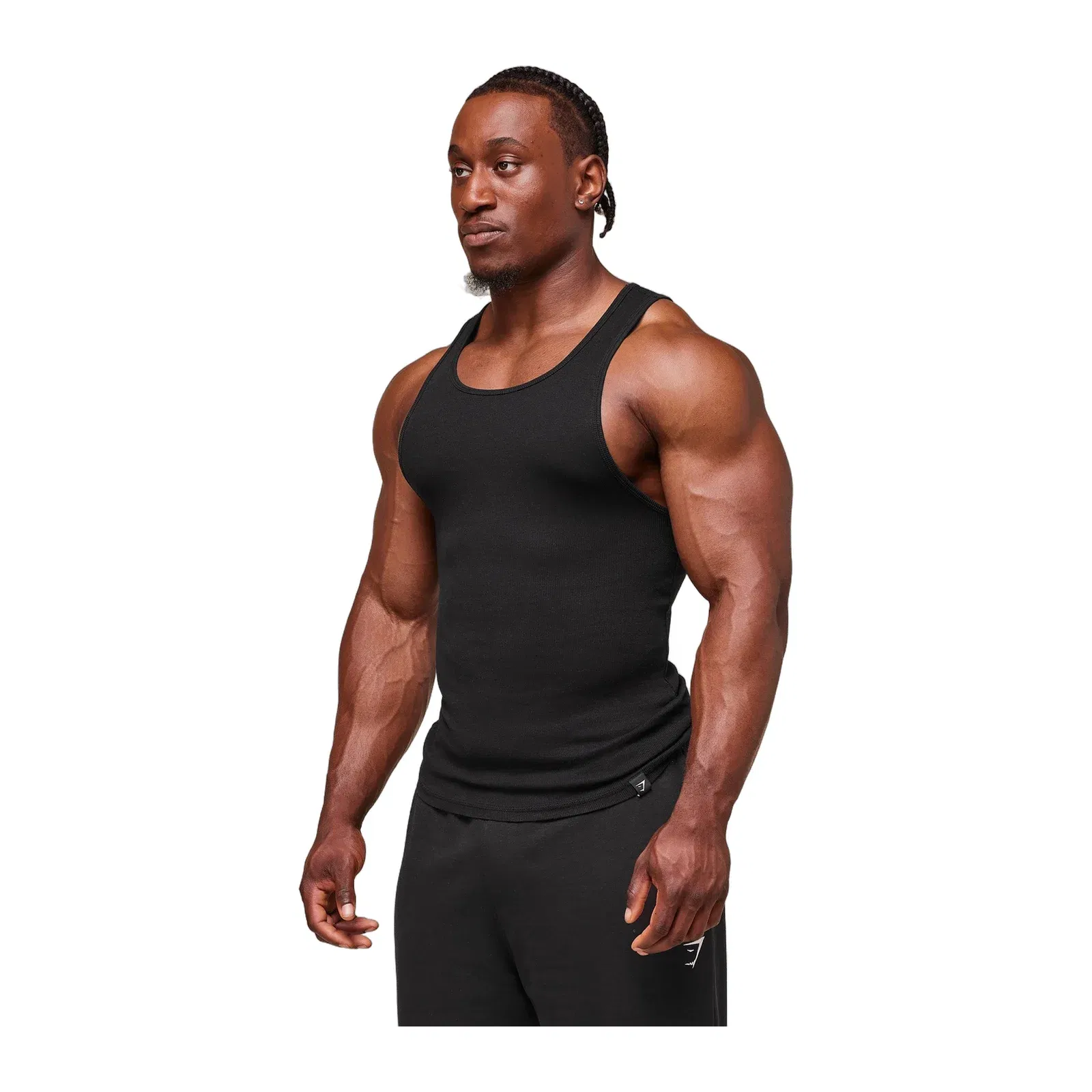 Gymshark Ribbed Tank 3pk - White/Black/Stone Grey Marl