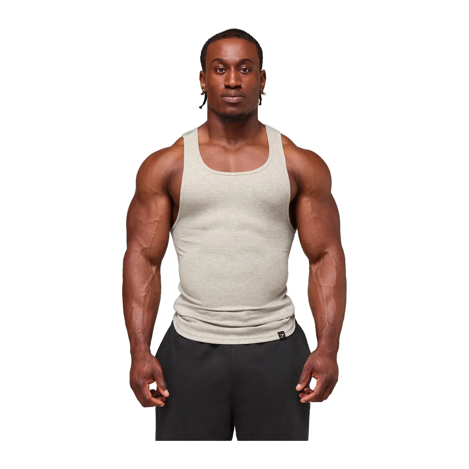 Gymshark Ribbed Tank 3pk - White/Black/Stone Grey Marl