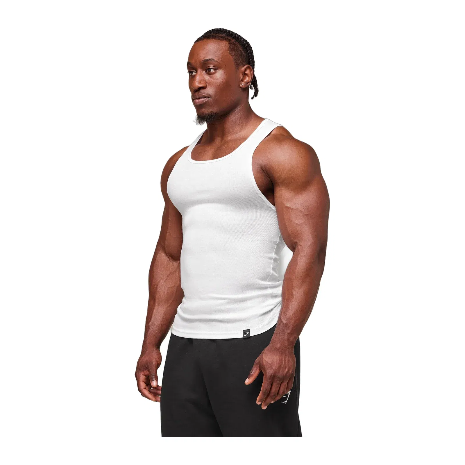 Gymshark Ribbed Tank 3pk - White/Black/Stone Grey Marl