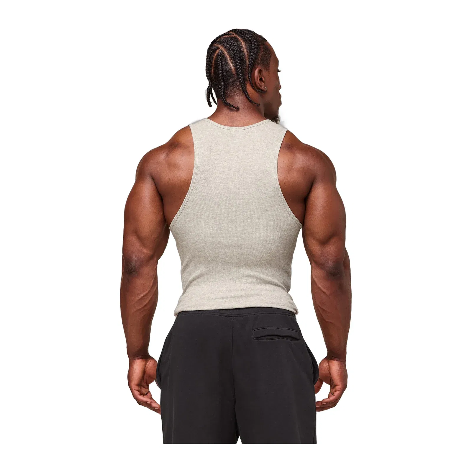 Gymshark Ribbed Tank 3pk - White/Black/Stone Grey Marl