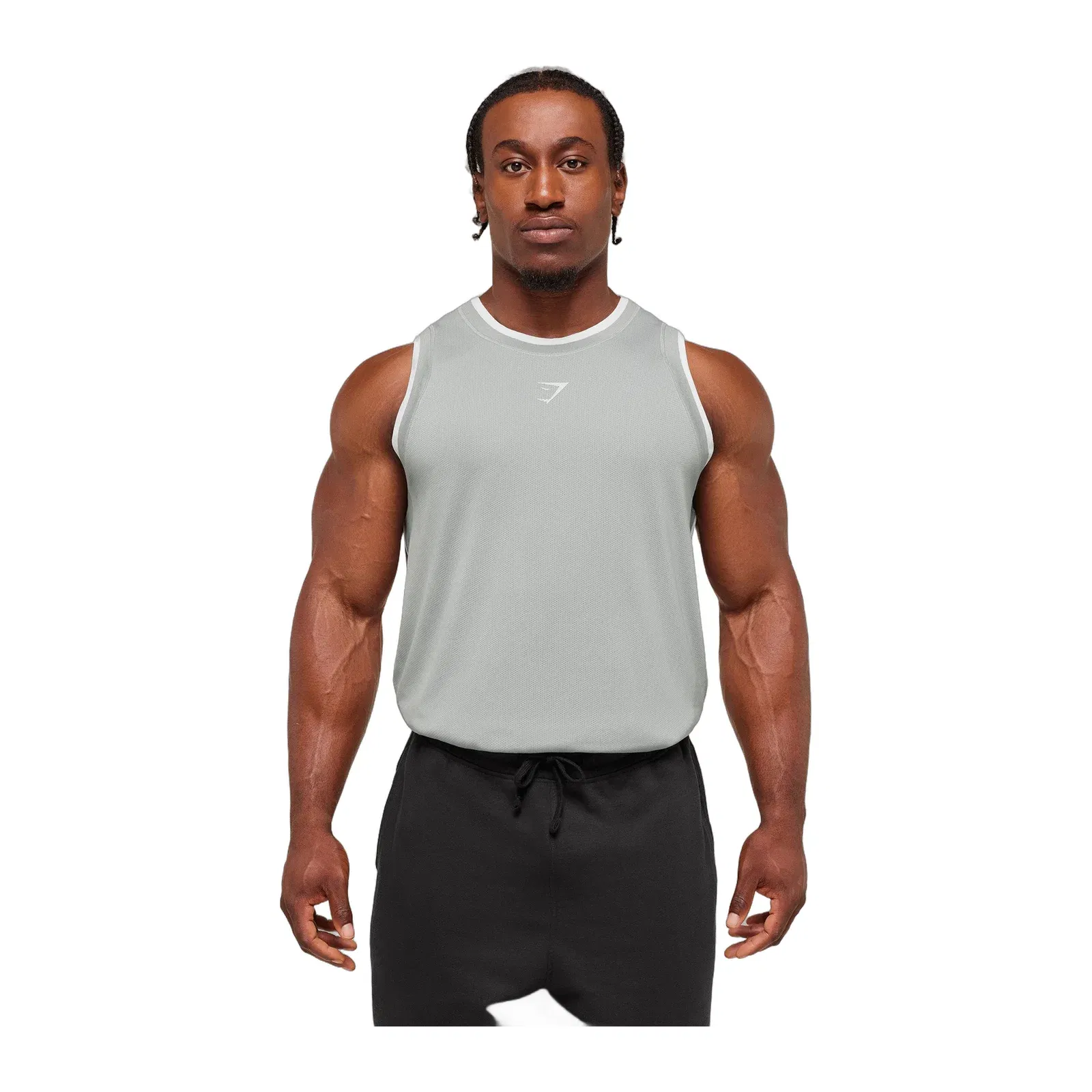 Gymshark Graphic Basketball Mesh Tank - Silver Grey
