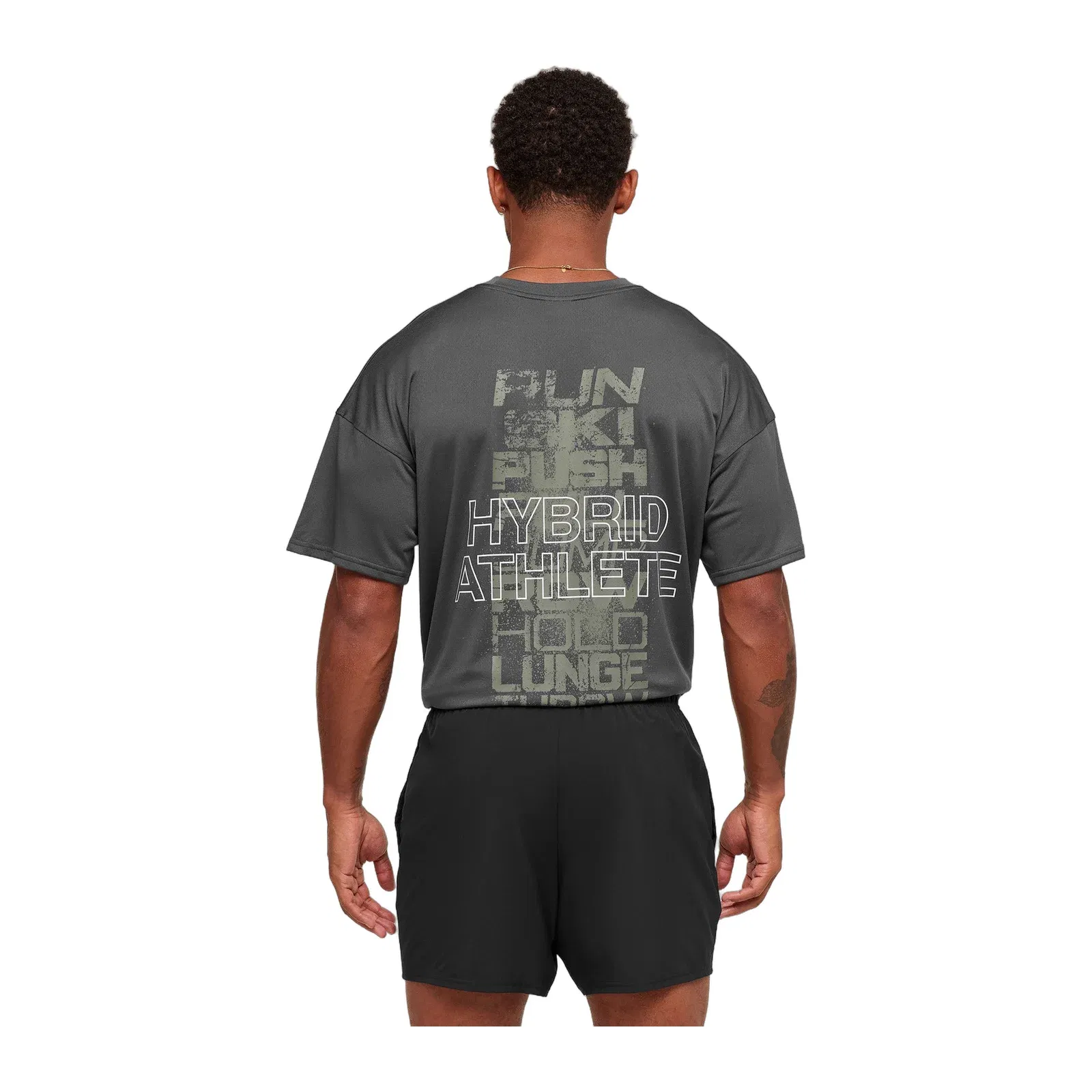 Gymshark Hybrid Athlete T-Shirt - Onyx Grey