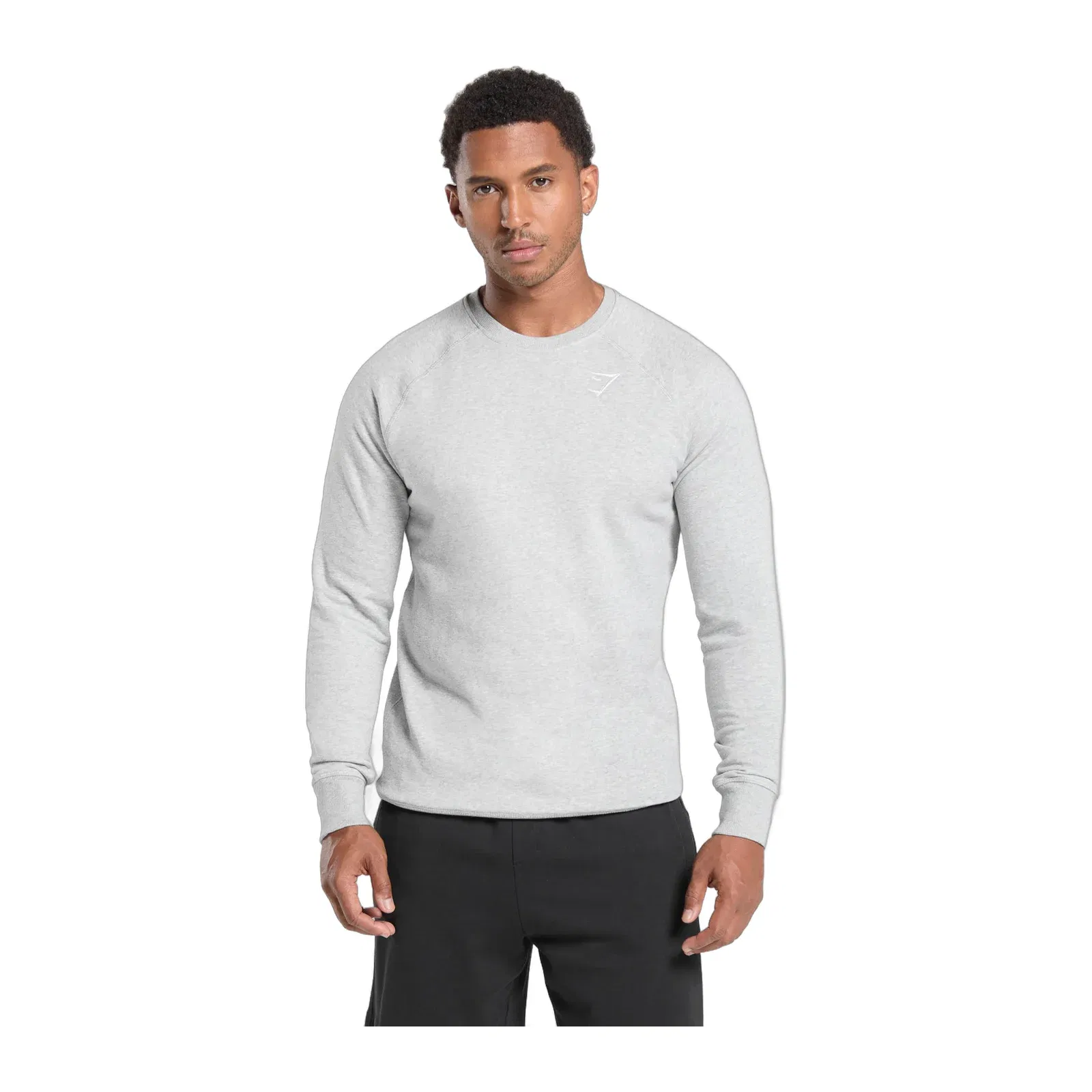 Gymshark Crest Sweatshirt - Light Grey Marl