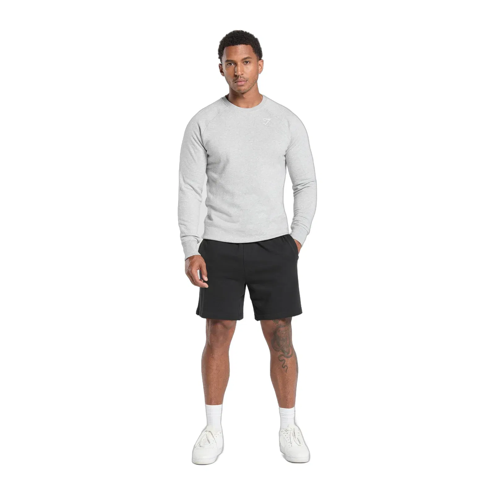 Gymshark Crest Sweatshirt - Light Grey Marl