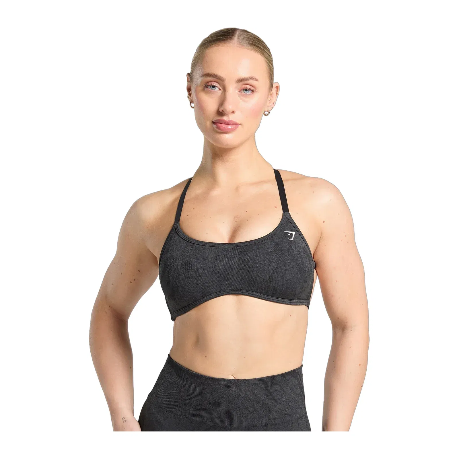 Gymshark Adapt Camo Cross Back Sports Bra - Asphalt Grey/Black