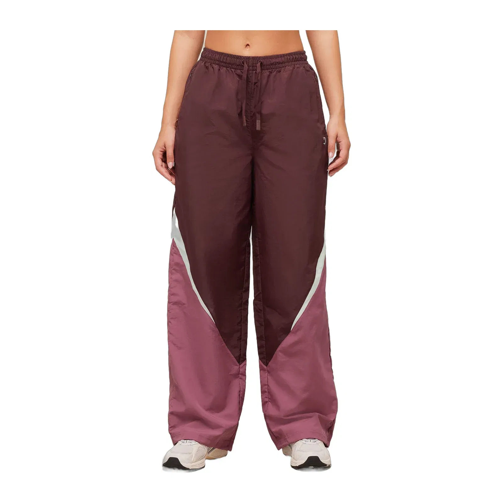 Gymshark Contrast Track Pant - Rich Maroon/Reset Pink/Oat White