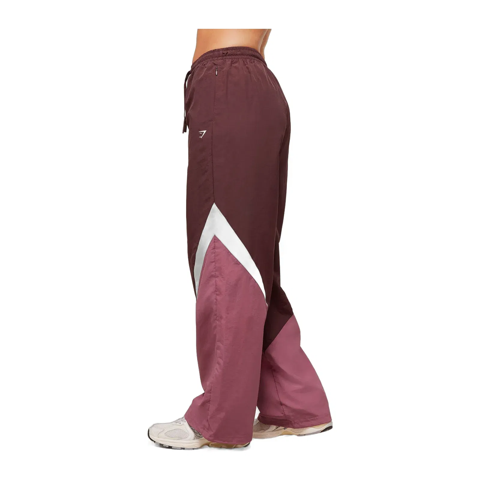 Gymshark Contrast Track Pant - Rich Maroon/Reset Pink/Oat White