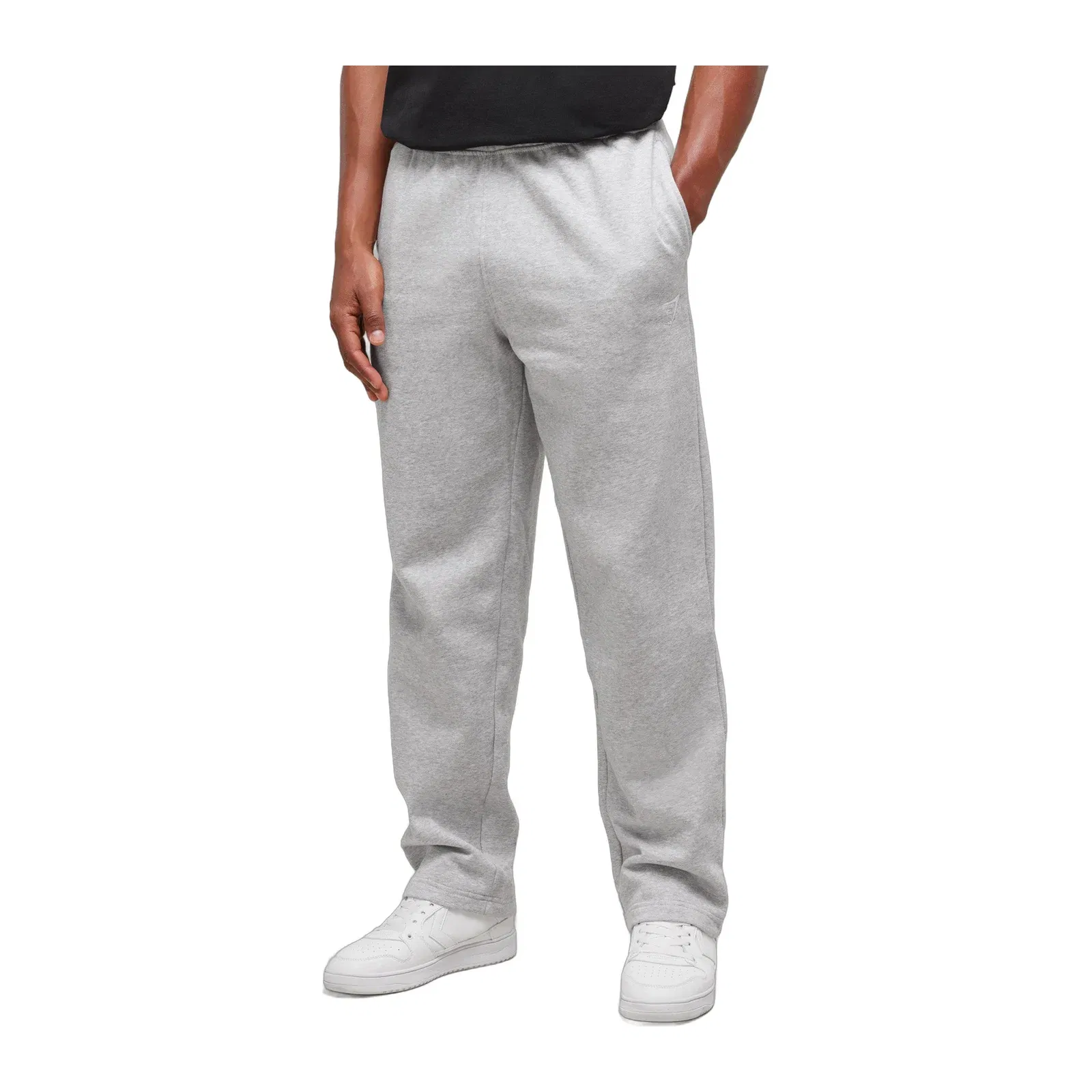 Gymshark Crest Straight Leg Joggers - Light Grey Marl