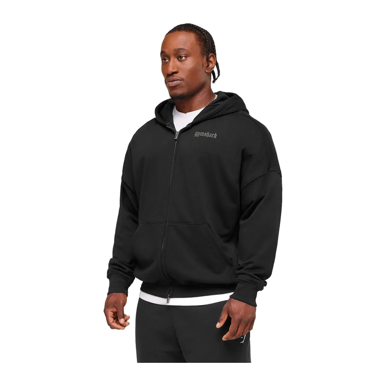 Gymshark Olde English Zip Up Hoodie - Black