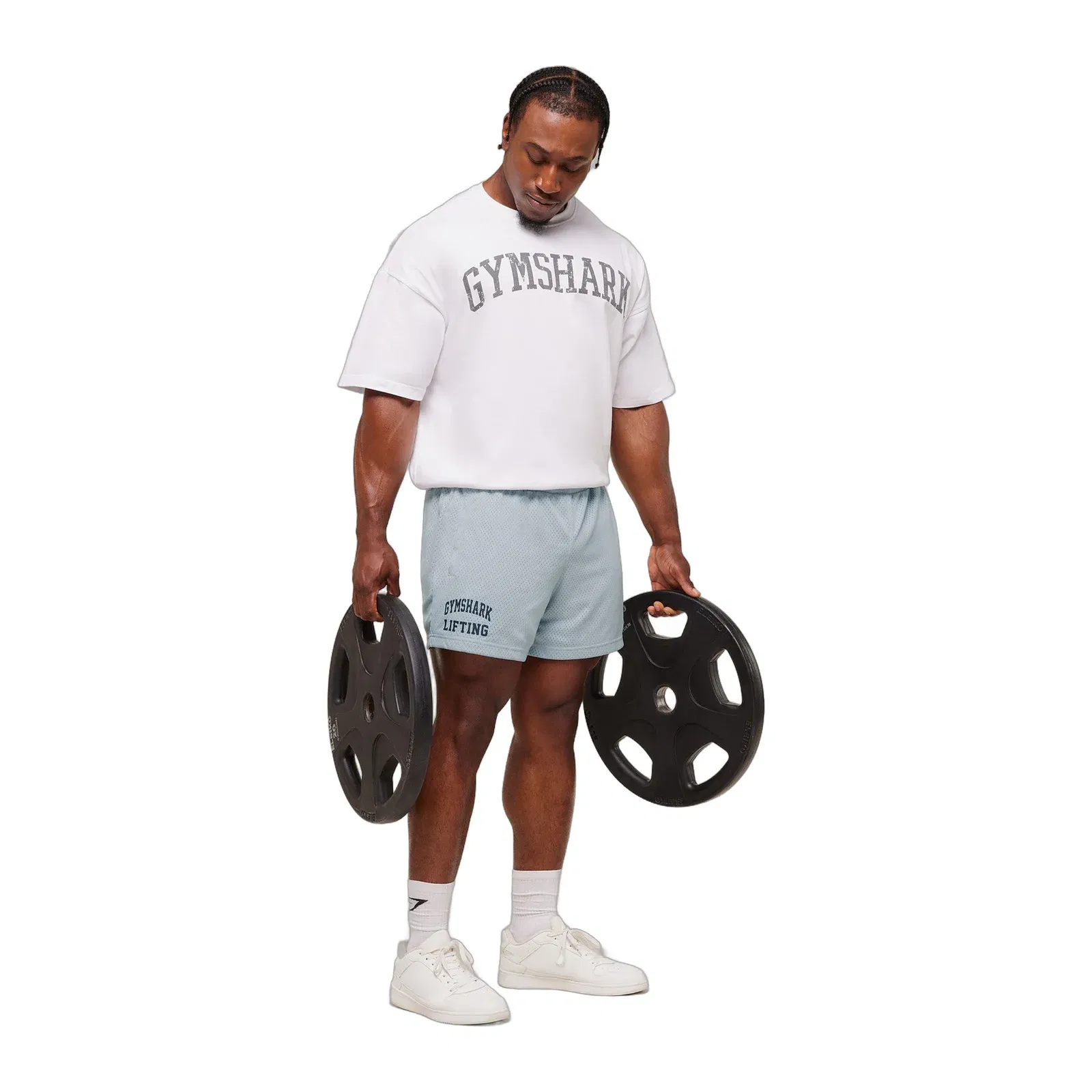 Gymshark Lifting Mesh 5" Shorts - Smoke Blue