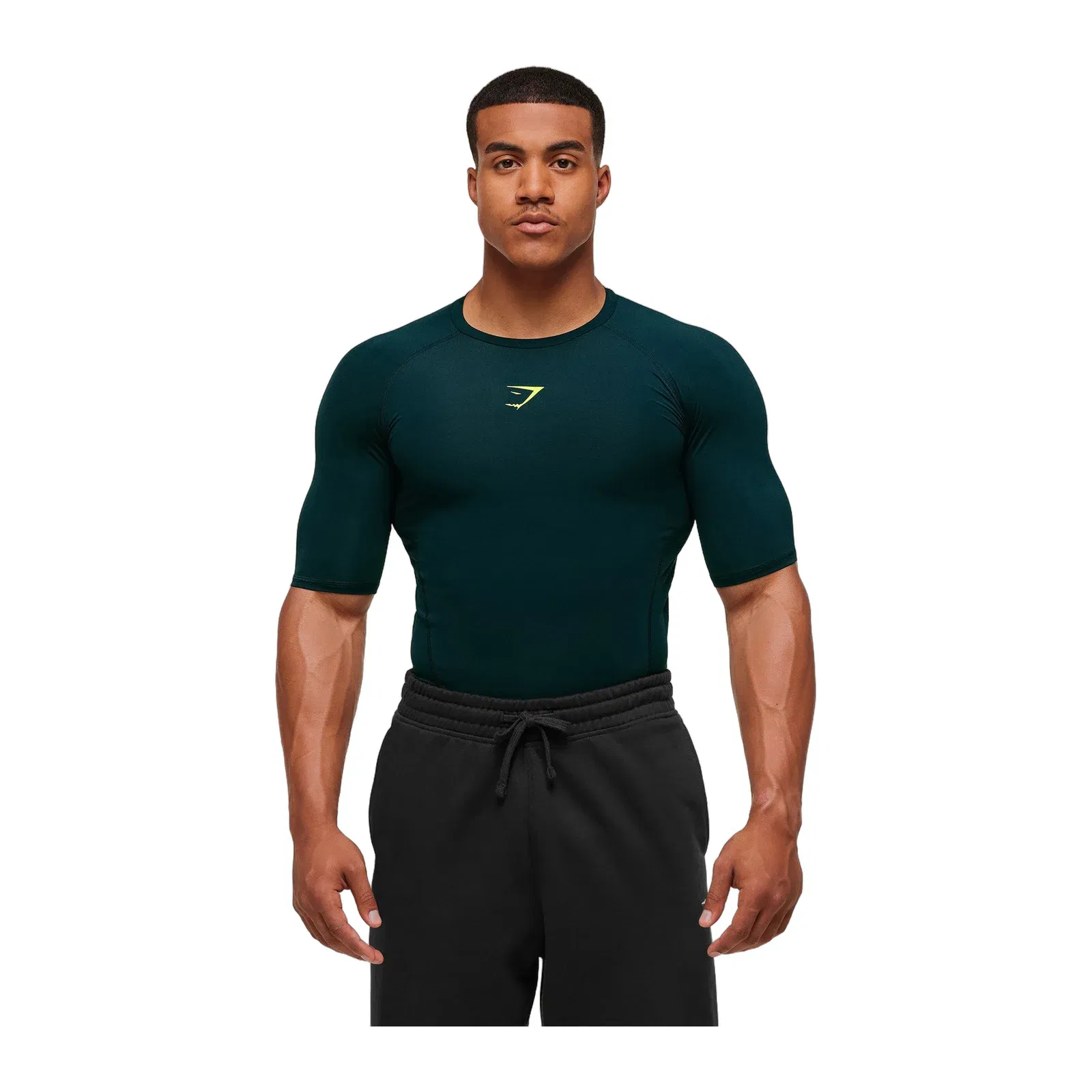 Gymshark Element Baselayer T-Shirt - Deep Petrol Blue/Sorbet Yellow