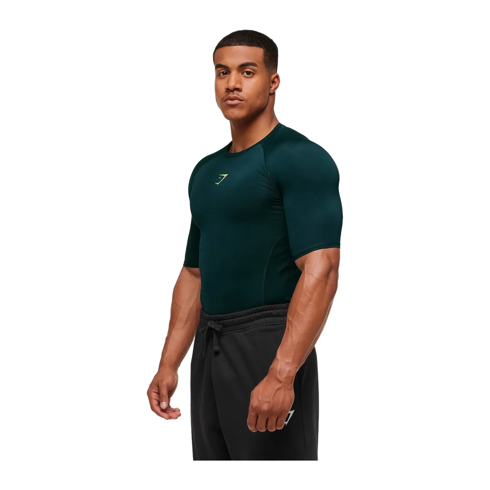 Gymshark Element Baselayer T-Shirt - Deep Petrol Blue/Sorbet Yellow