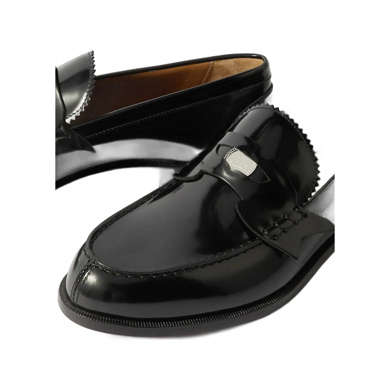 Valentino Garavani Polished Leather Penny Loafers – Black