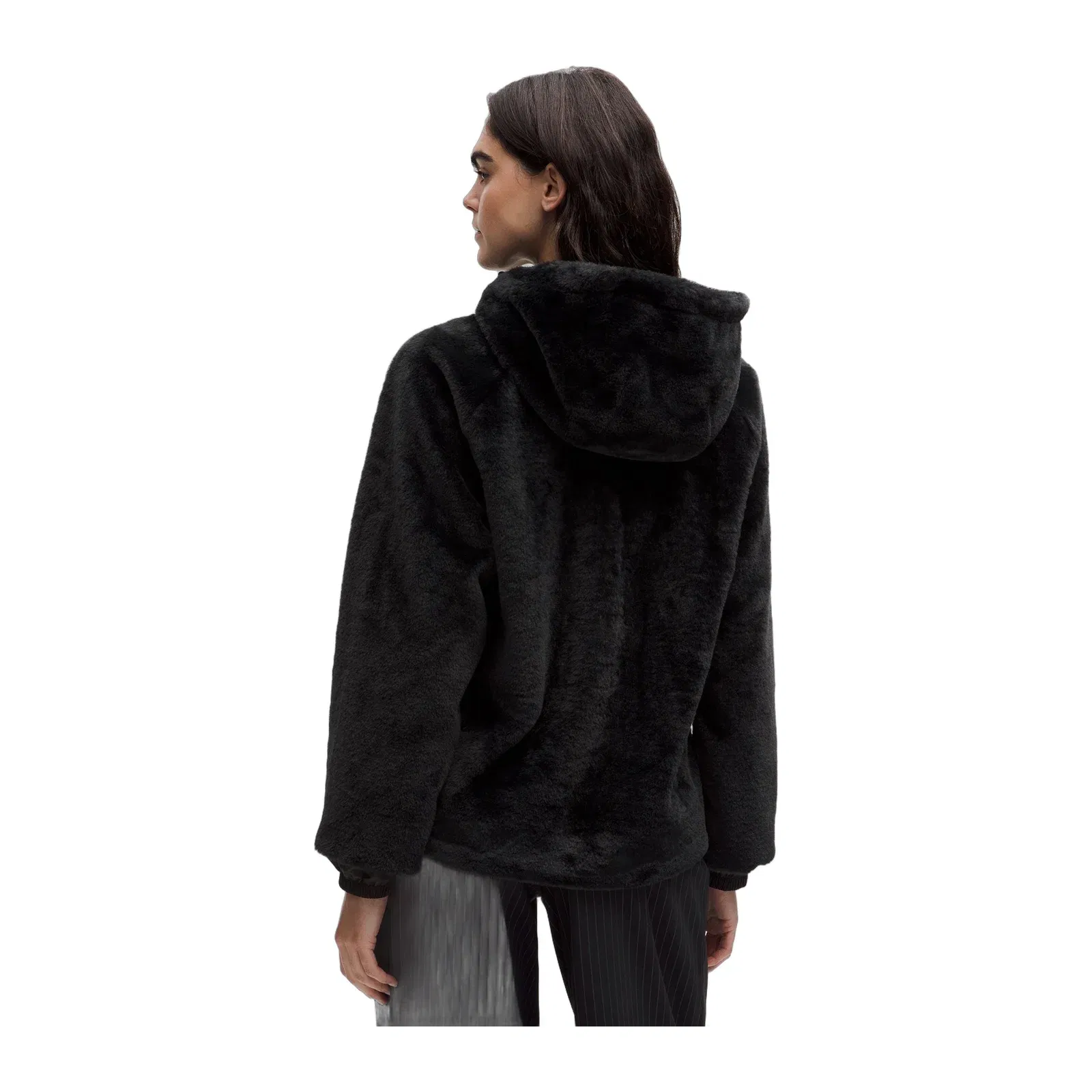 Faux Fur Full-Zip Hoodie