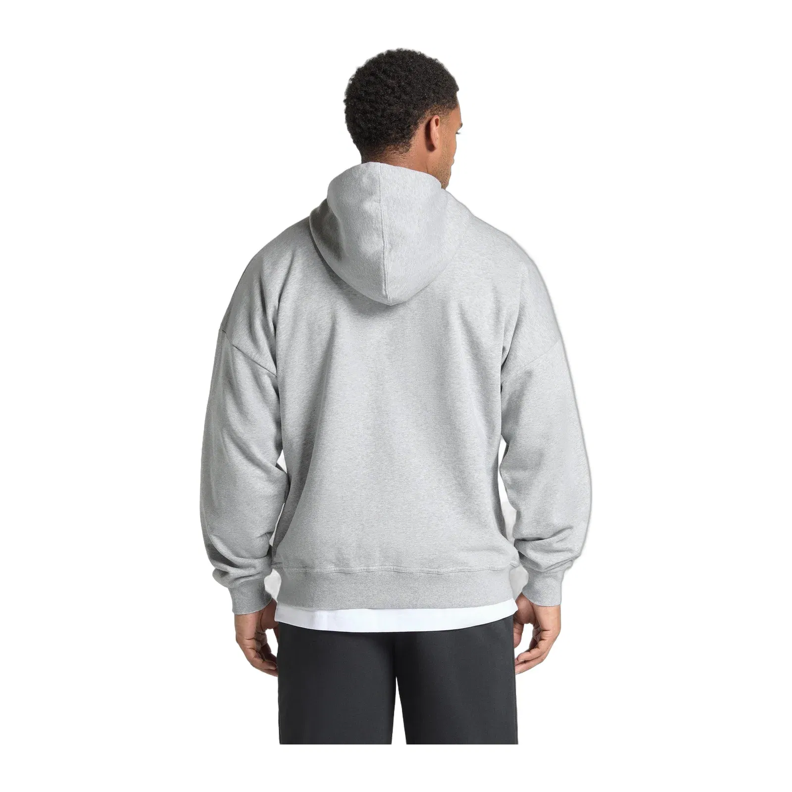 Gymshark Crest Oversized Zip Up Hoodie - Light Grey Core Marl