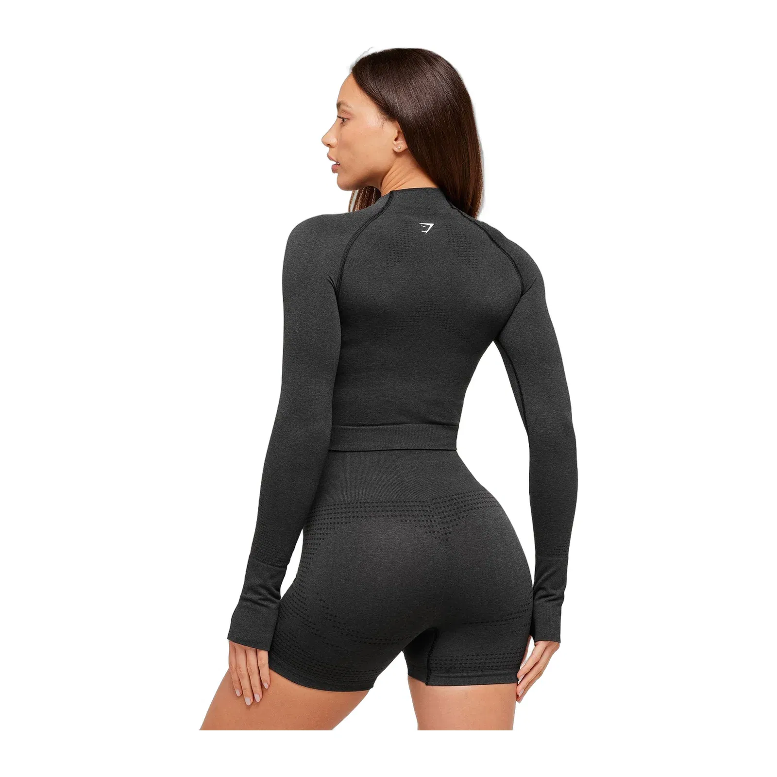 Gymshark Vital Midi Zip Up Jacket - Black Marl