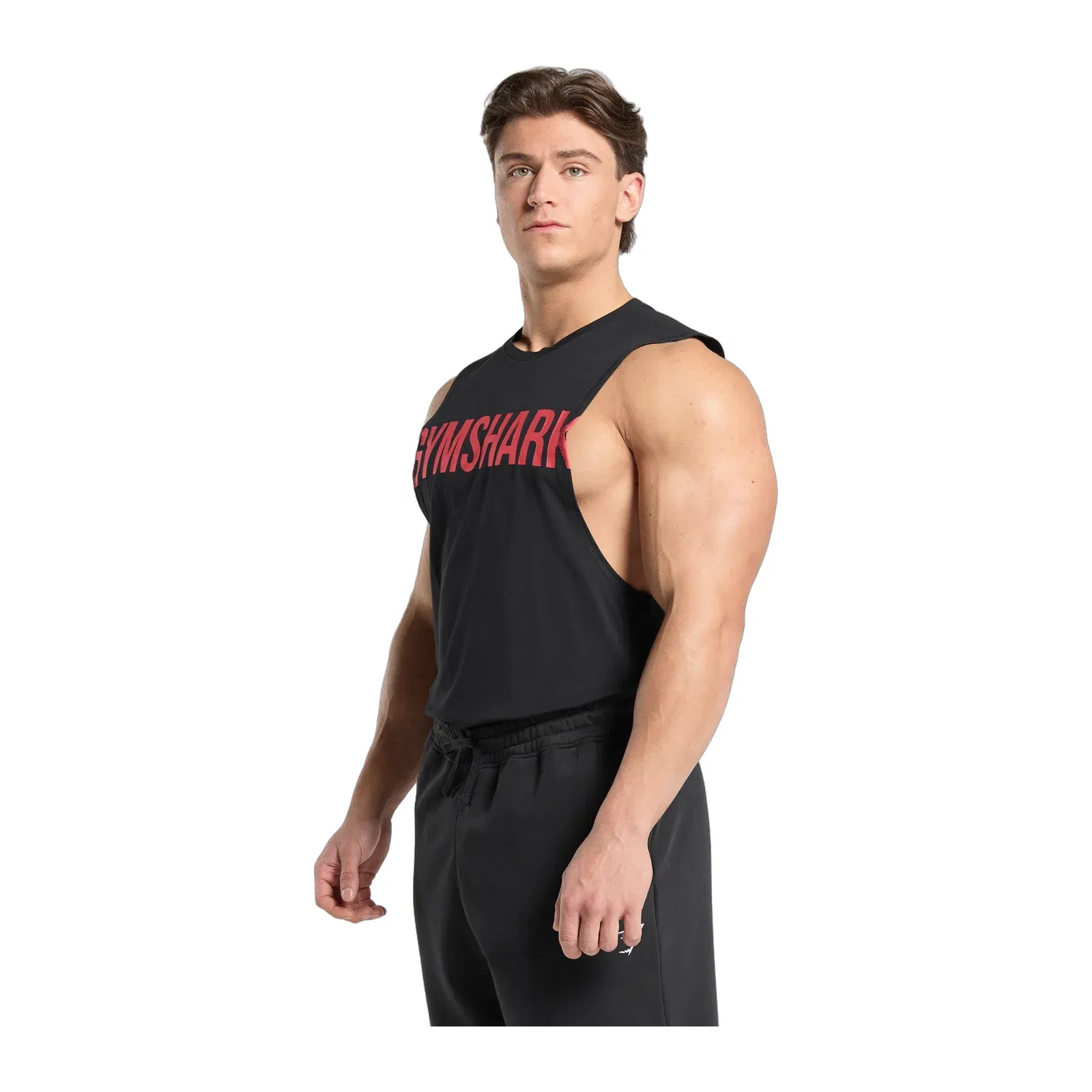 Gymshark Prime Drop Arm Tank - Black/Vivid Red