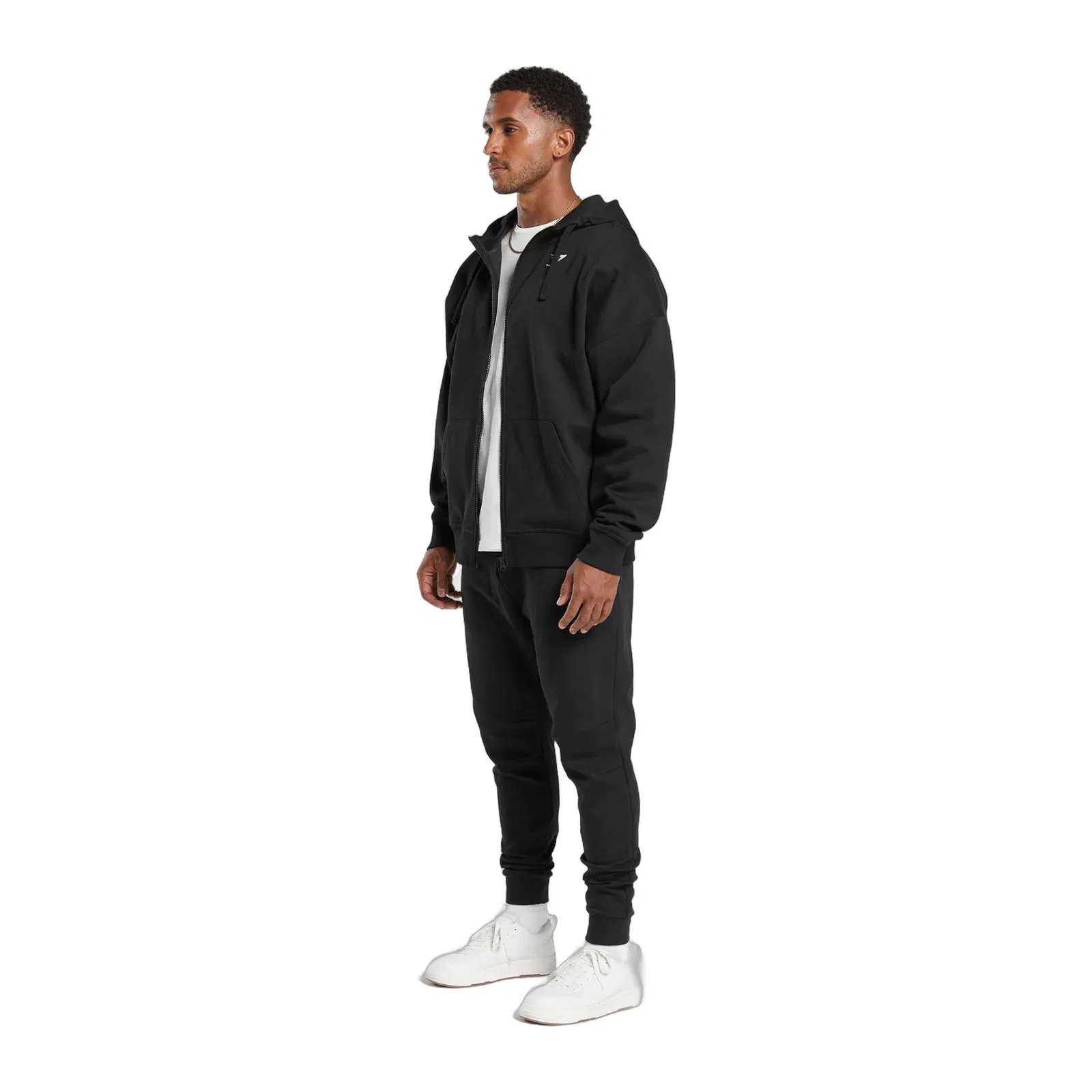 Gymshark Crest Oversized Zip Up Hoodie - Black