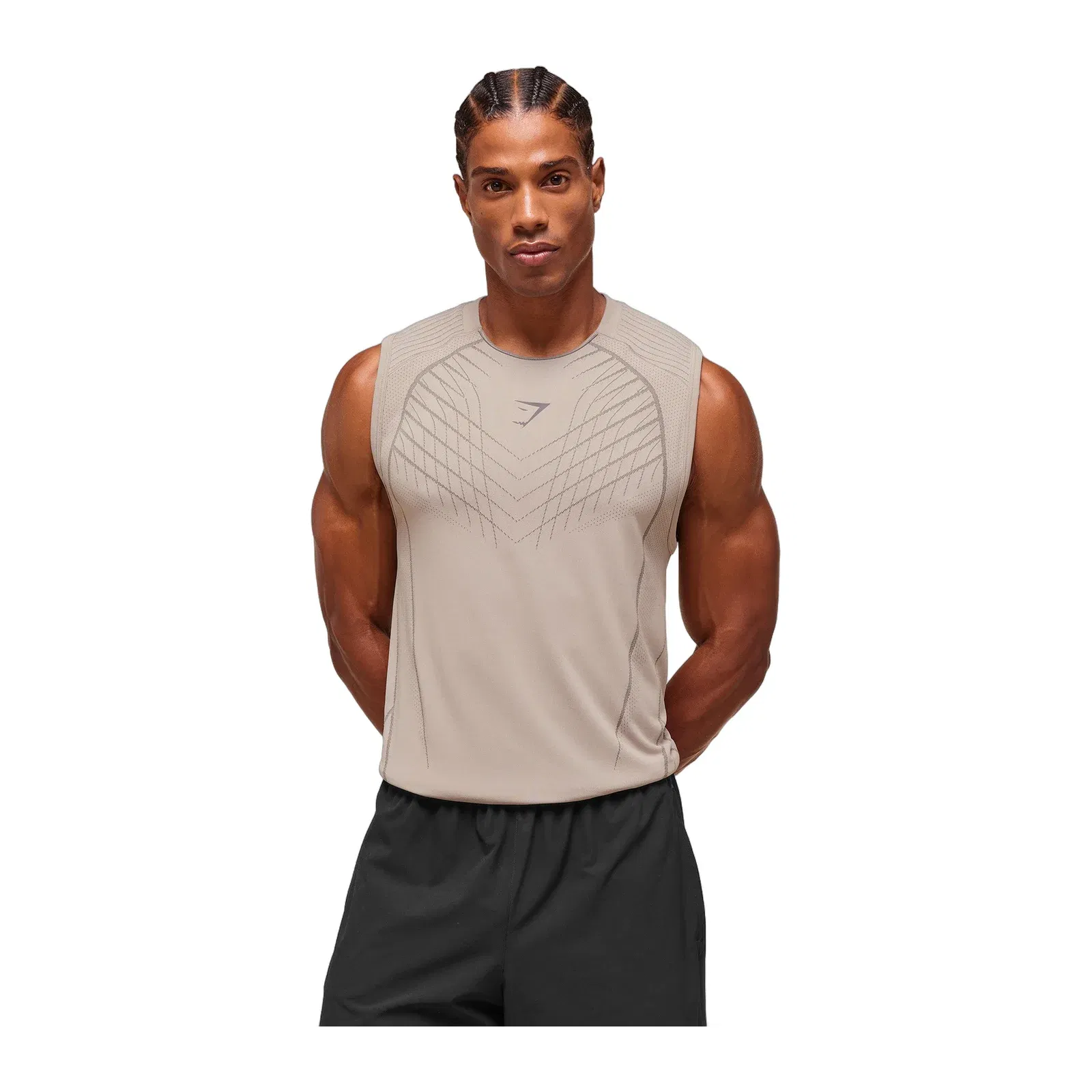 Gymshark Apex Seamless Tank - Mushroom Grey/Pitch Grey