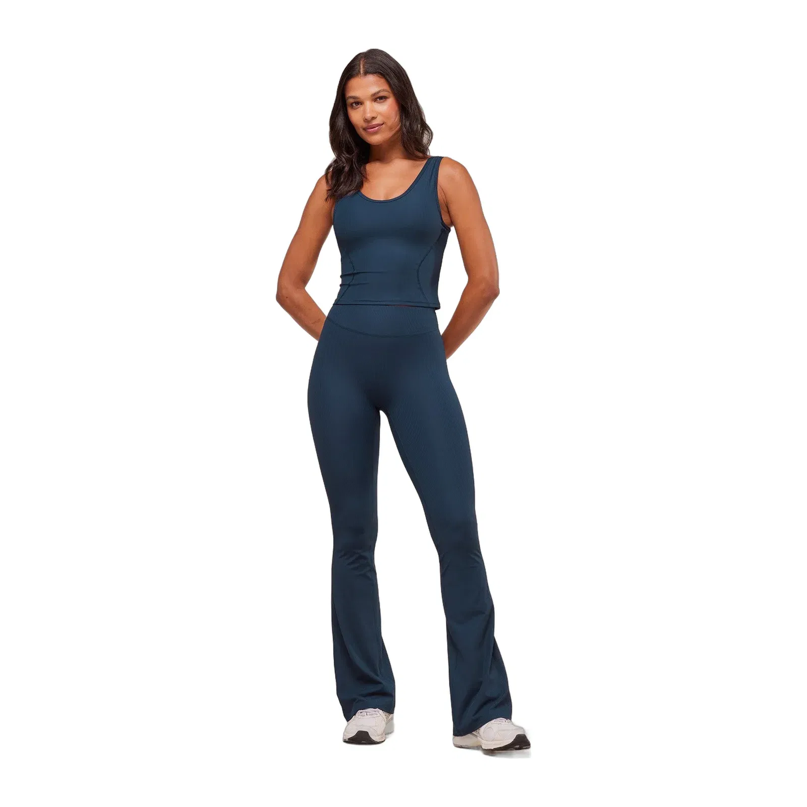 Gymshark Ribbed Flared Legging - Navy