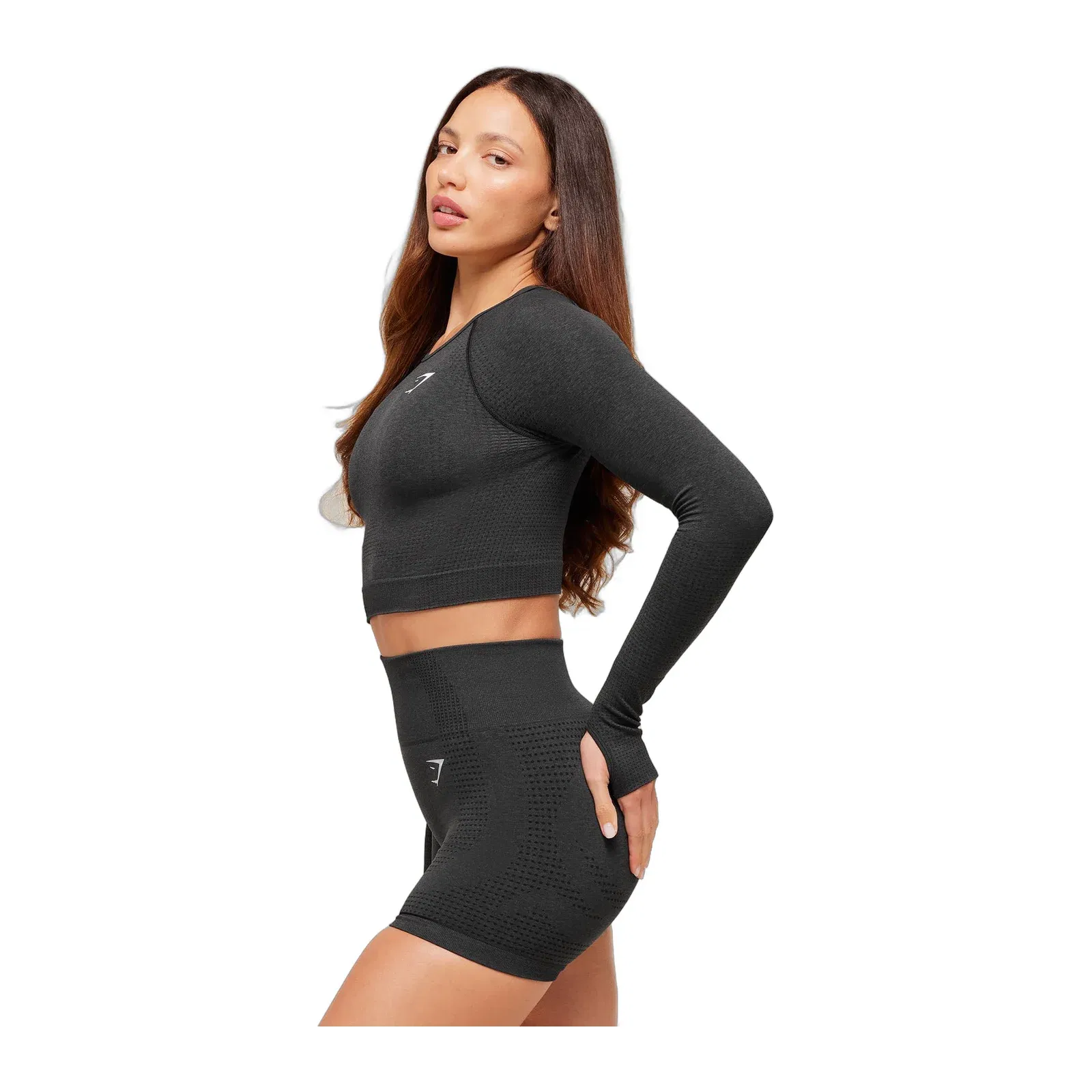 Gymshark Vital Crop Top - Black Marl