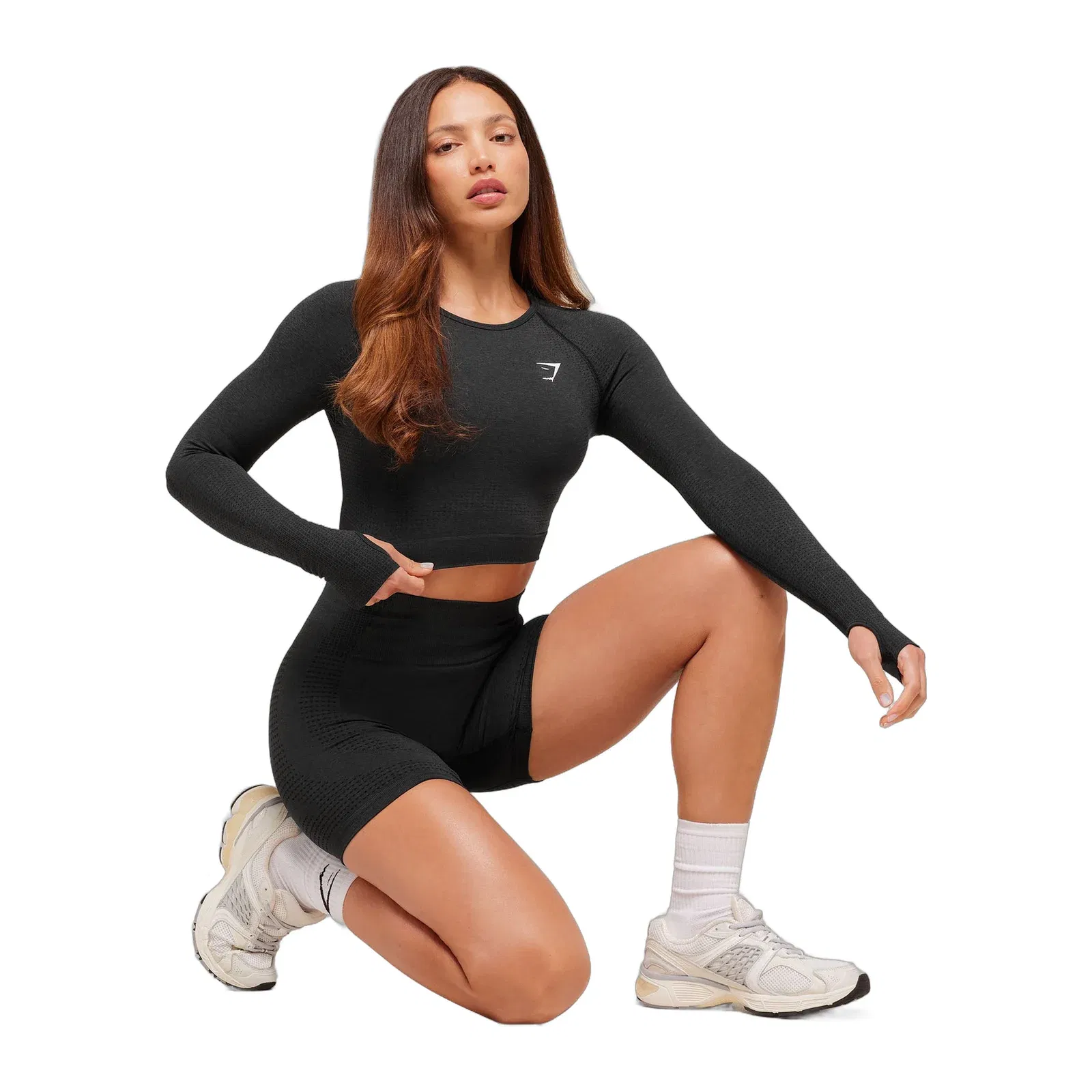 Gymshark Vital Crop Top - Black Marl