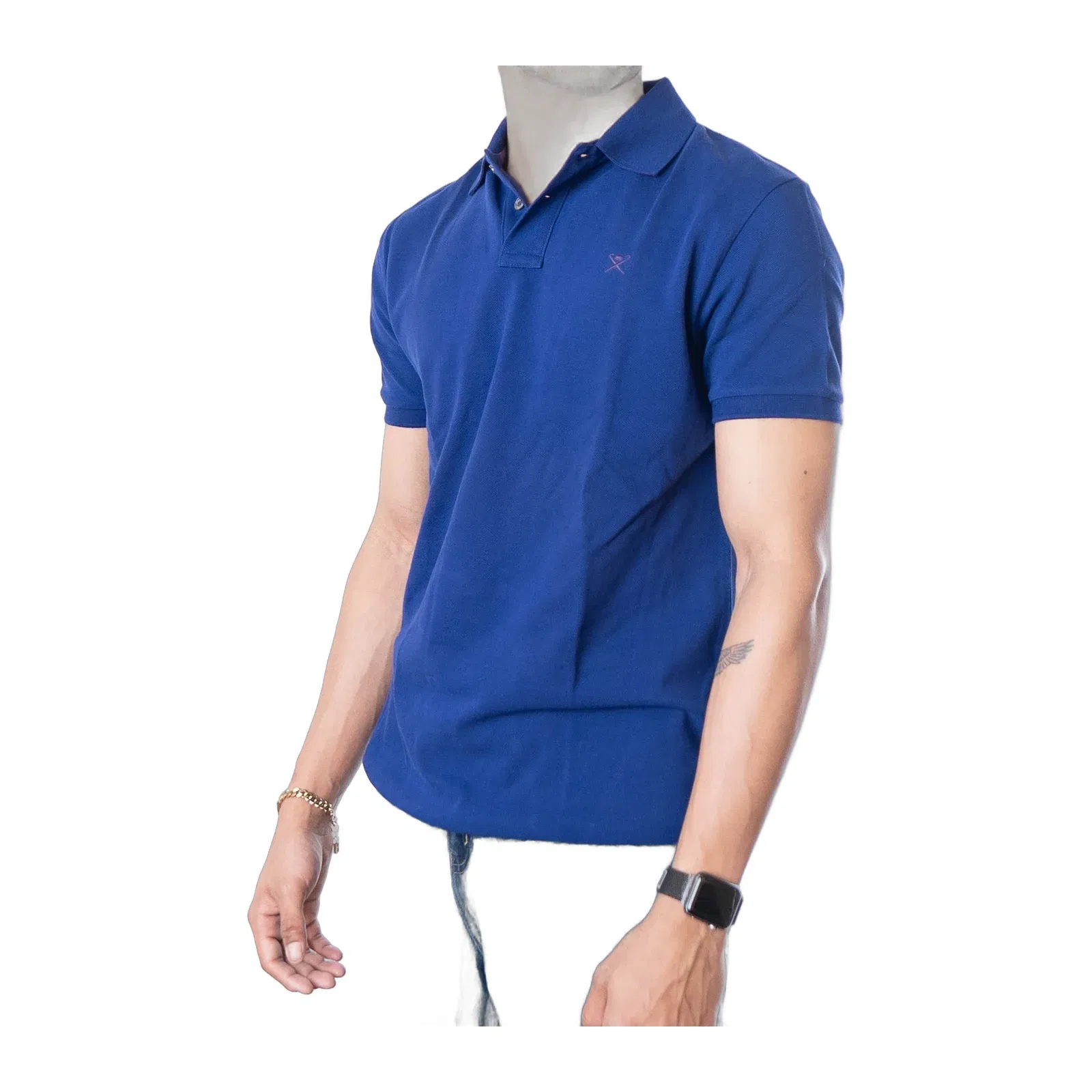 Hackett Indigo Logo Embroidered Polo T-Shirt - Blue (S)