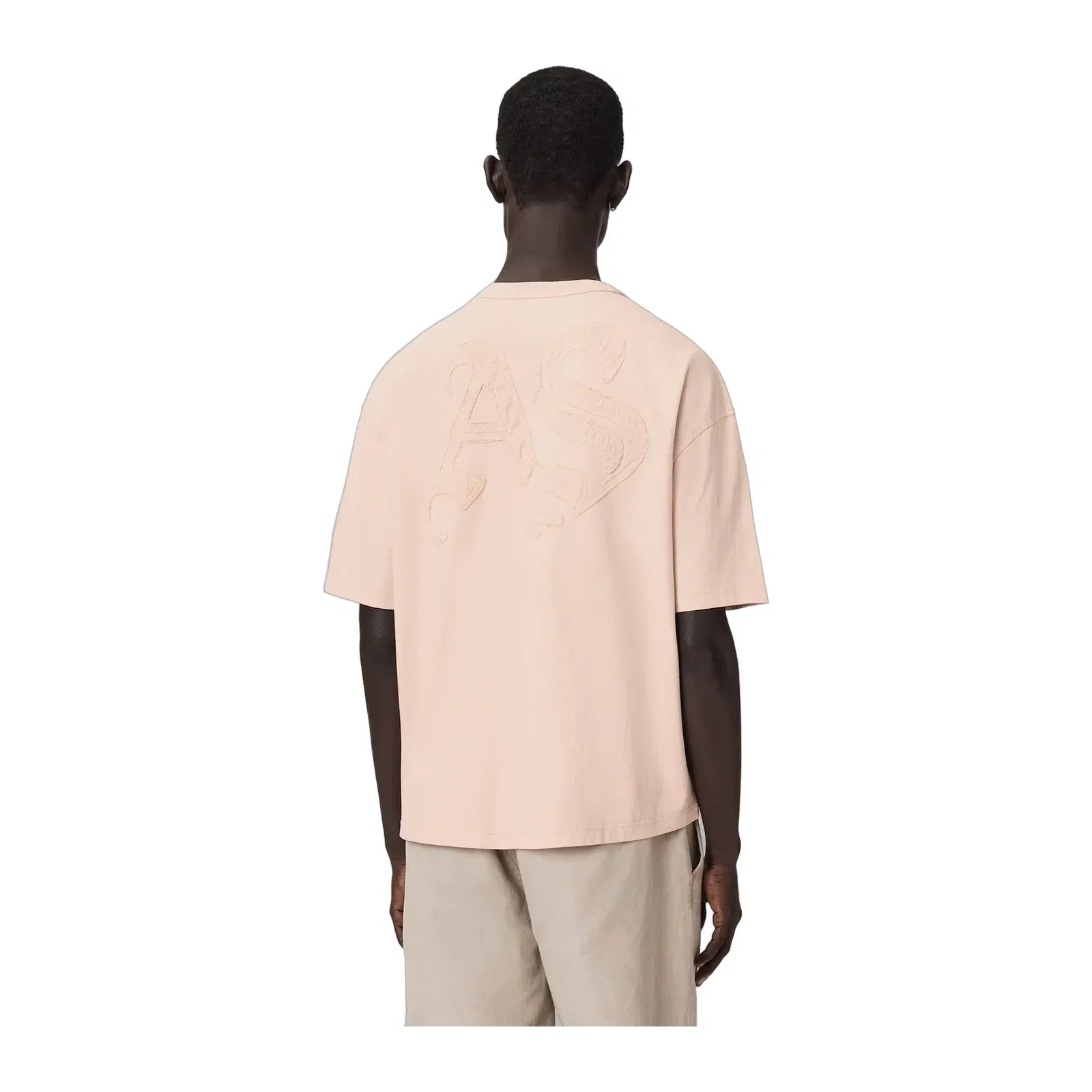 ALL SAINTS Insignia Short Sleeve Cotton Crystal Pink T-Shirt