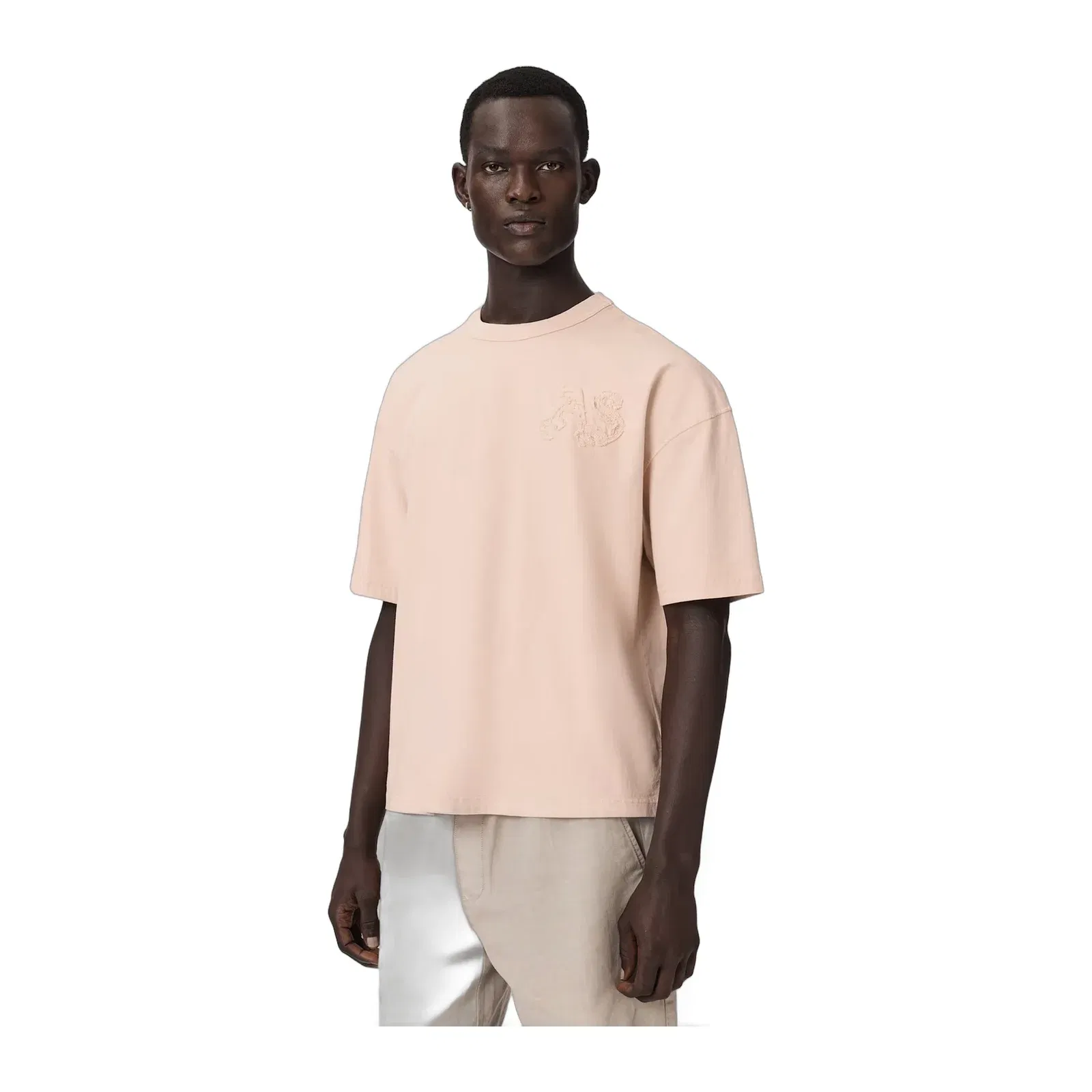 ALL SAINTS Insignia Short Sleeve Cotton Crystal Pink T-Shirt