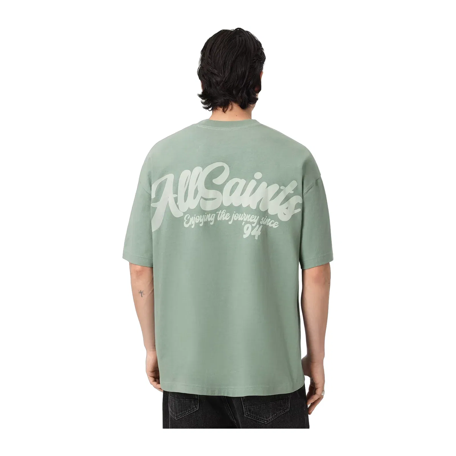 ALL SAINTS Odyssey Oversized Short Sleeve Crew Spring Green T-Shirt