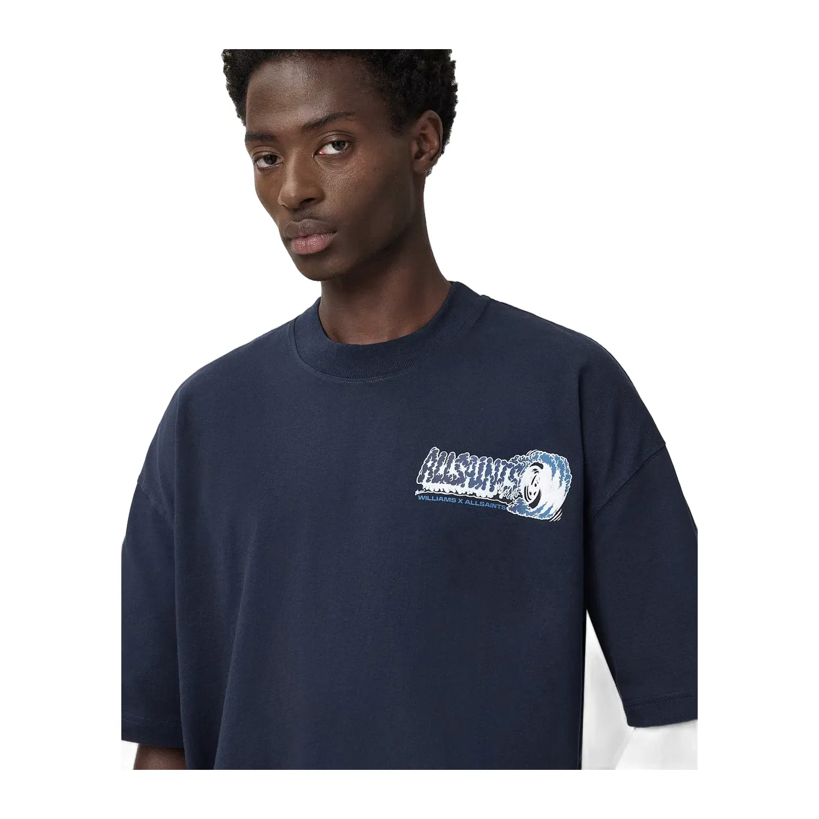 ALL SAINTS Williams X AllSaints Burnout Crew Neck Williams Blue T-Shirt