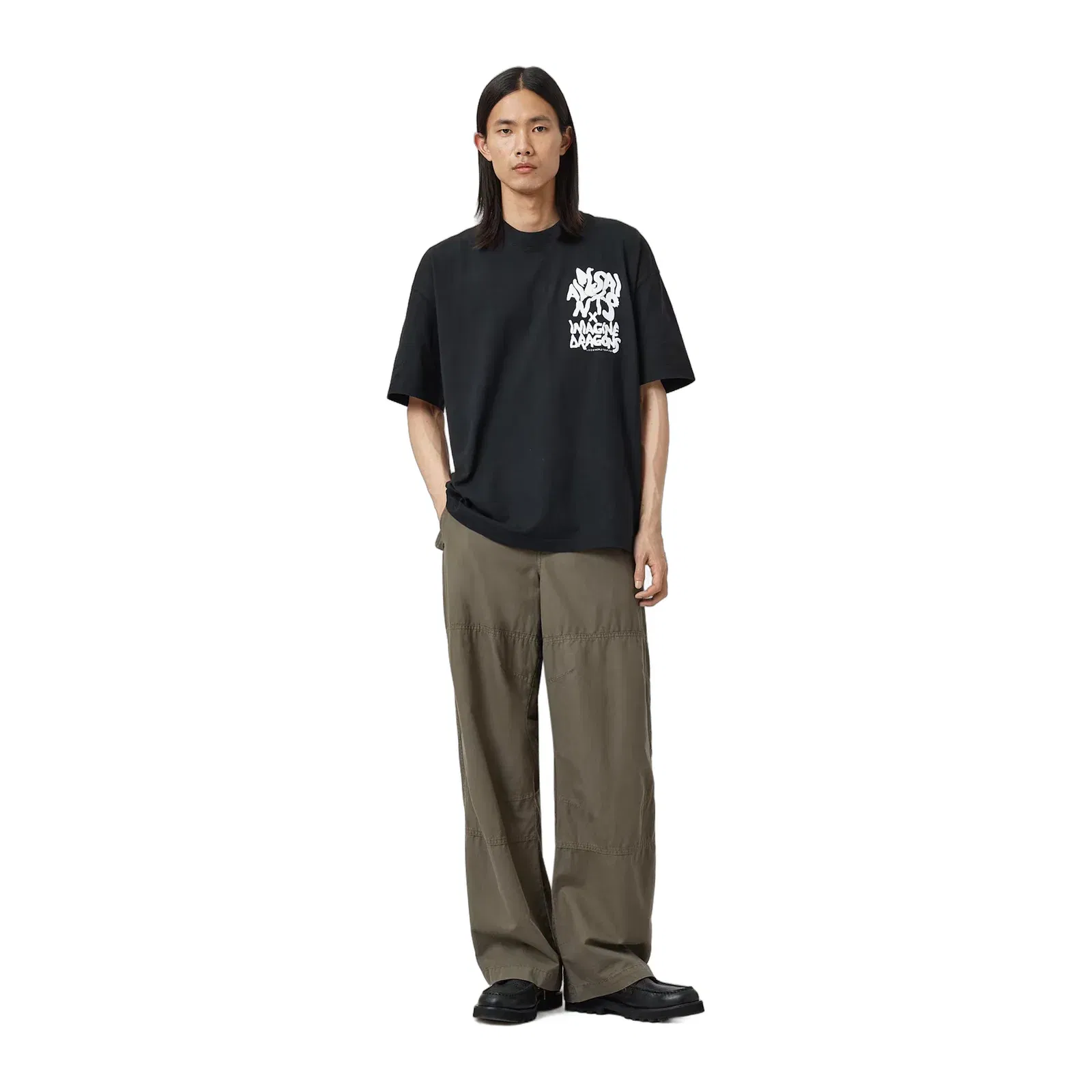 ALL SAINTS Imagine Dragons Drogando Jet Black T-Shirt