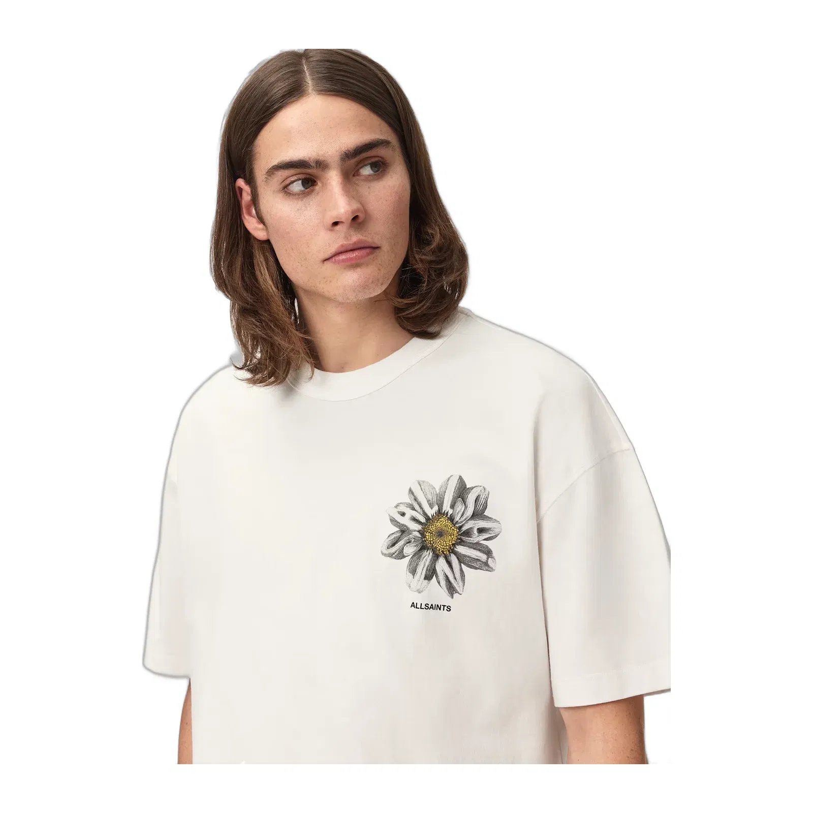 Petals Boxy Short Sleeve Graphic Chalk White T-Shirt