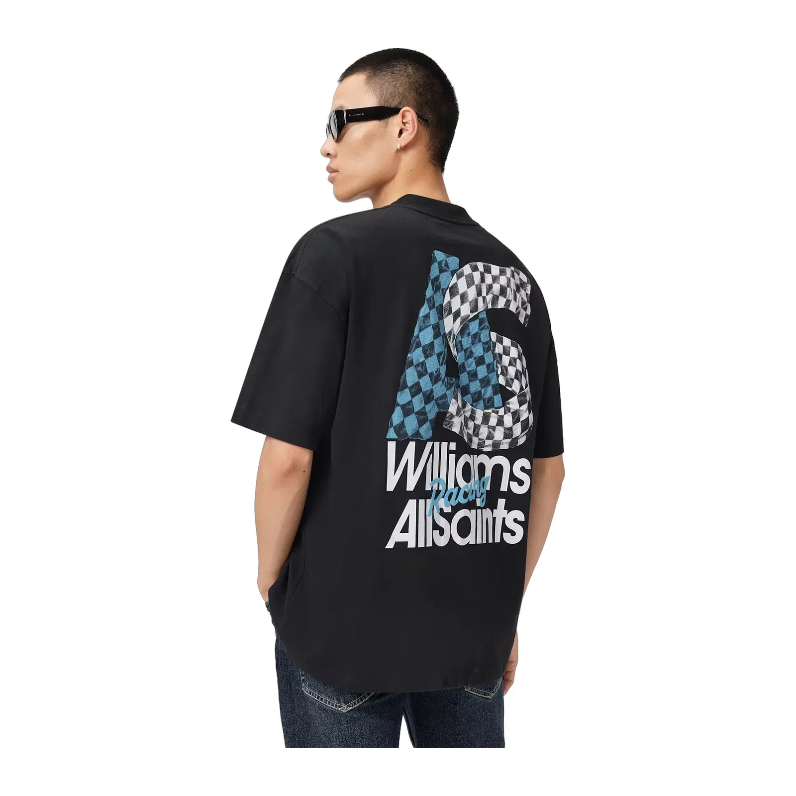 Williams X AllSaints Pole Crew Neck Washed Black T-Shirt
