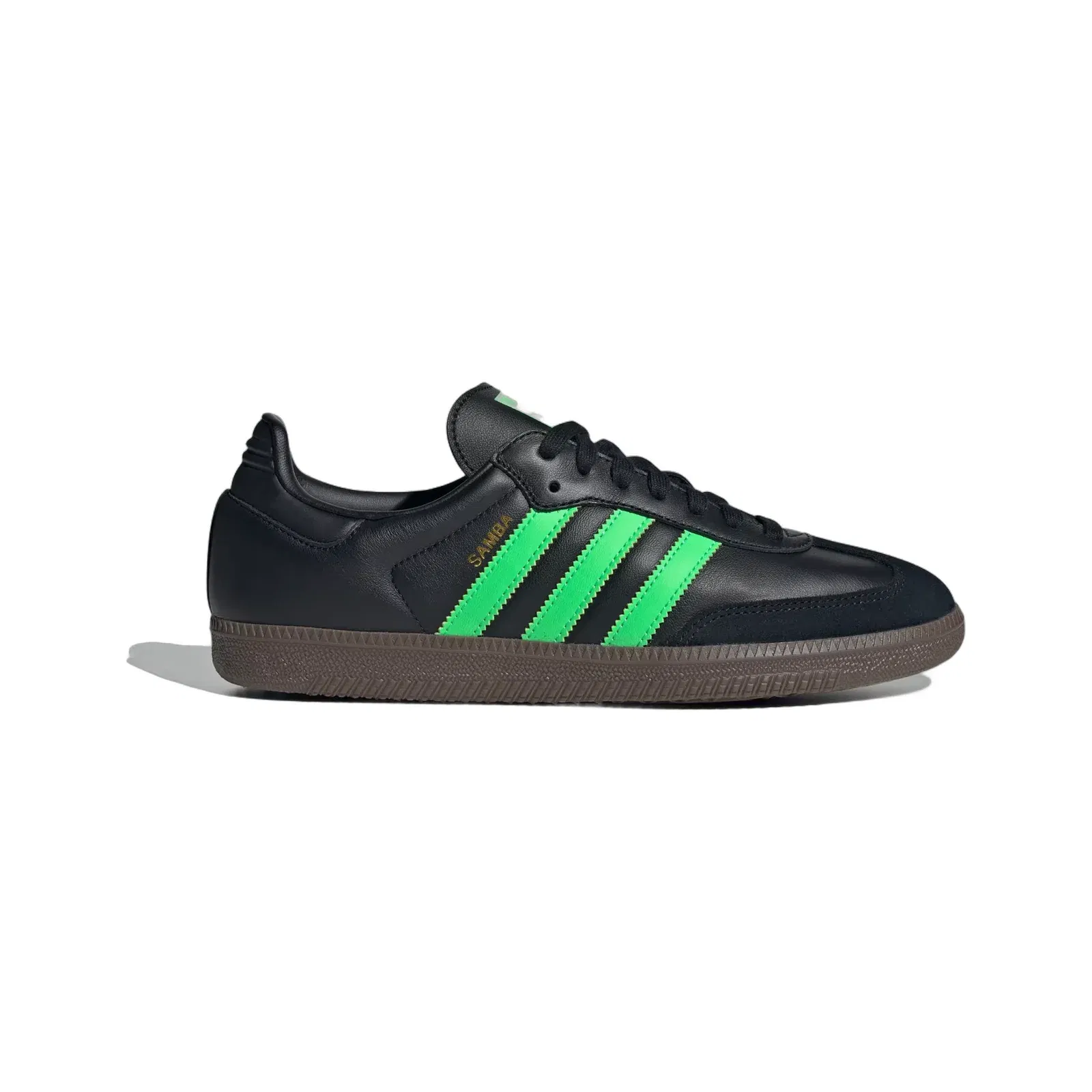 Adidas Samba OG Shoes Core Black Screaming Green Gum