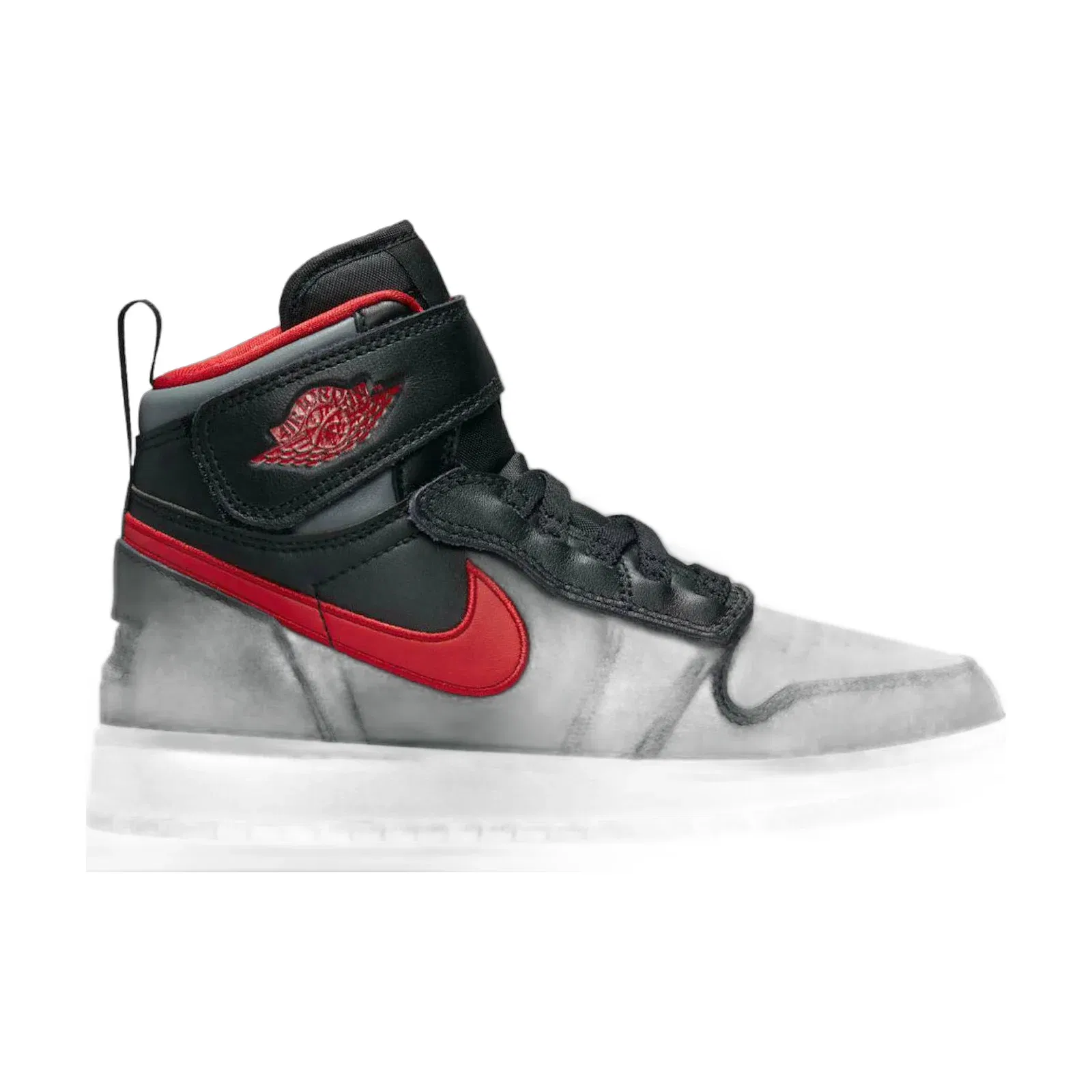 Air Jordan 1 High FlyEase GS Smoke Grey Gym Red