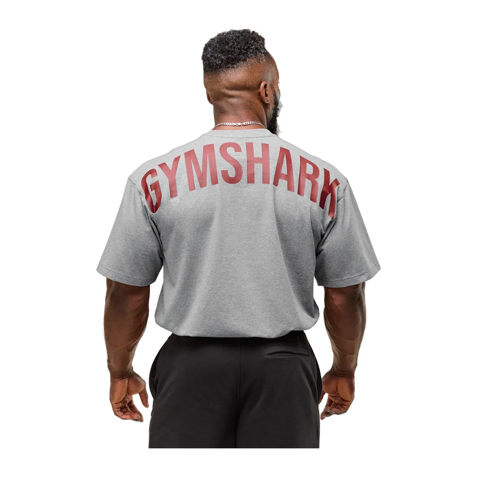 Gymshark Power T-Shirt - Charcoal Core Marl/Sets Red