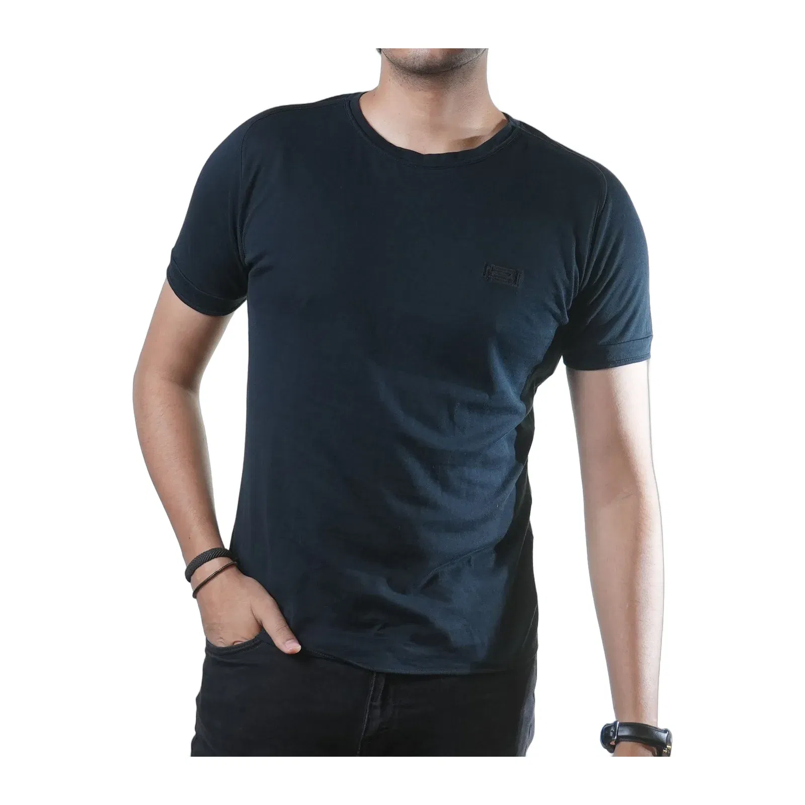 Versace Classic Navy Blue Crewneck T-Shirt (S)