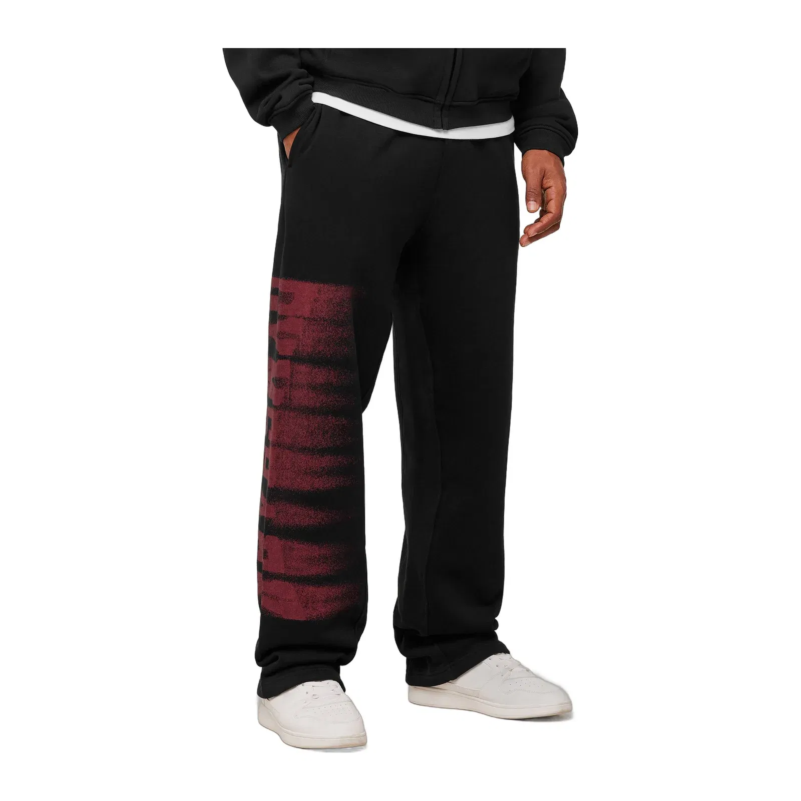 Gymshark Fade Graphic Straight Leg Pants - Black/Sets Red