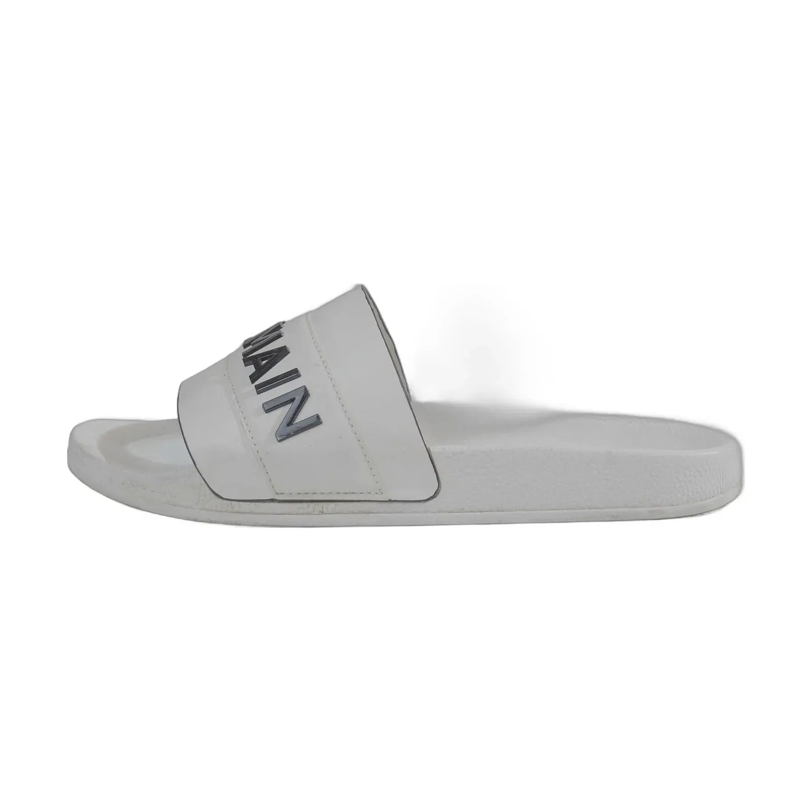 Balmain Paris White Sliders (UK 9.5)