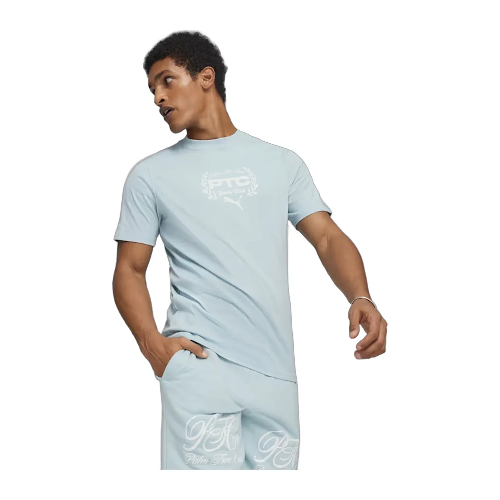 Puma X PALM TREE CREW GRAPHIC T-SHIRT { BLUE