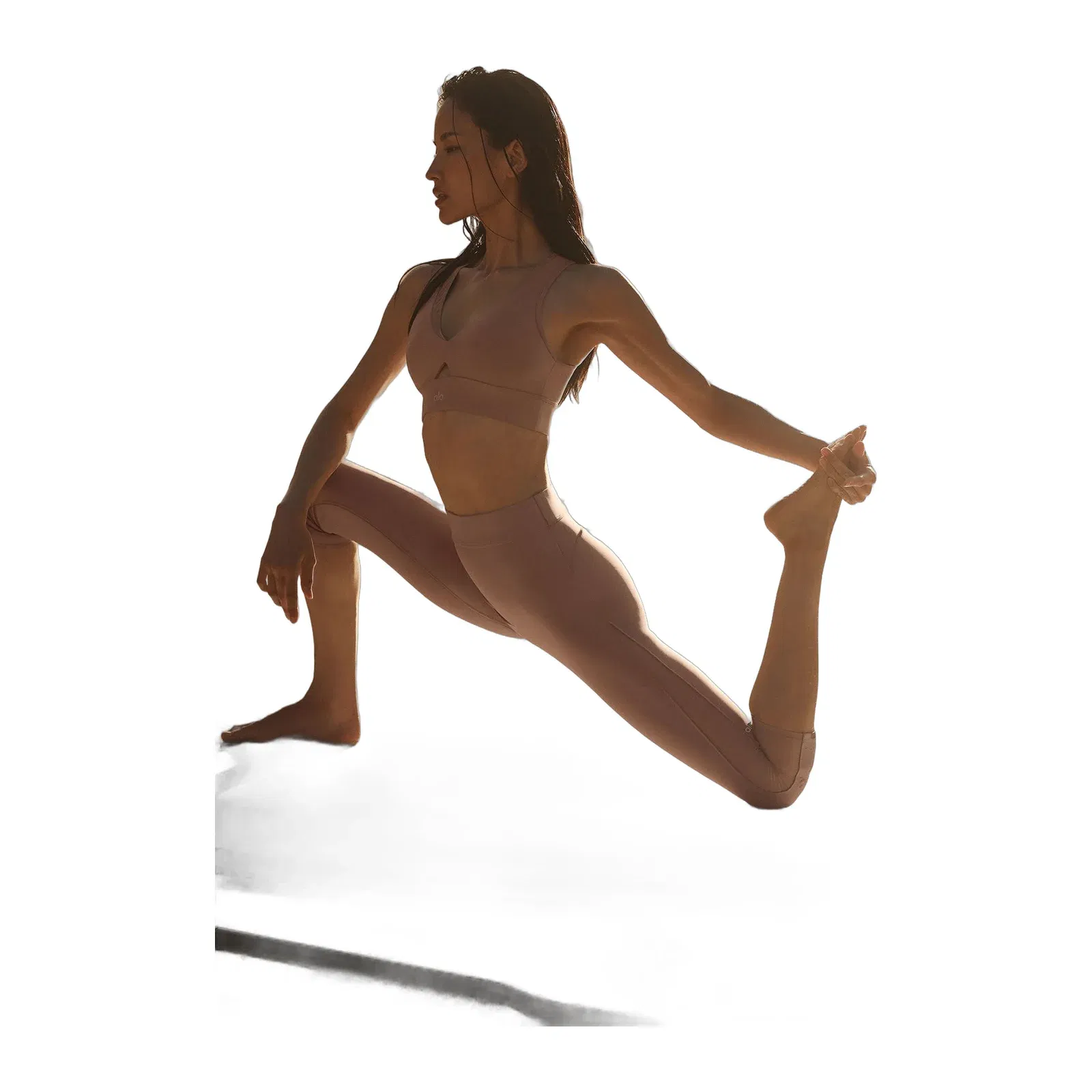 Alo Yoga Airlift Mesh High-Waist Just Right Capri - Taupe