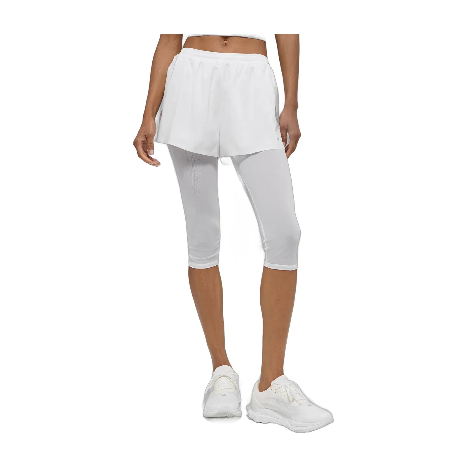 Alo Yoga Mesh Front Runner 2 In 1 Short - White