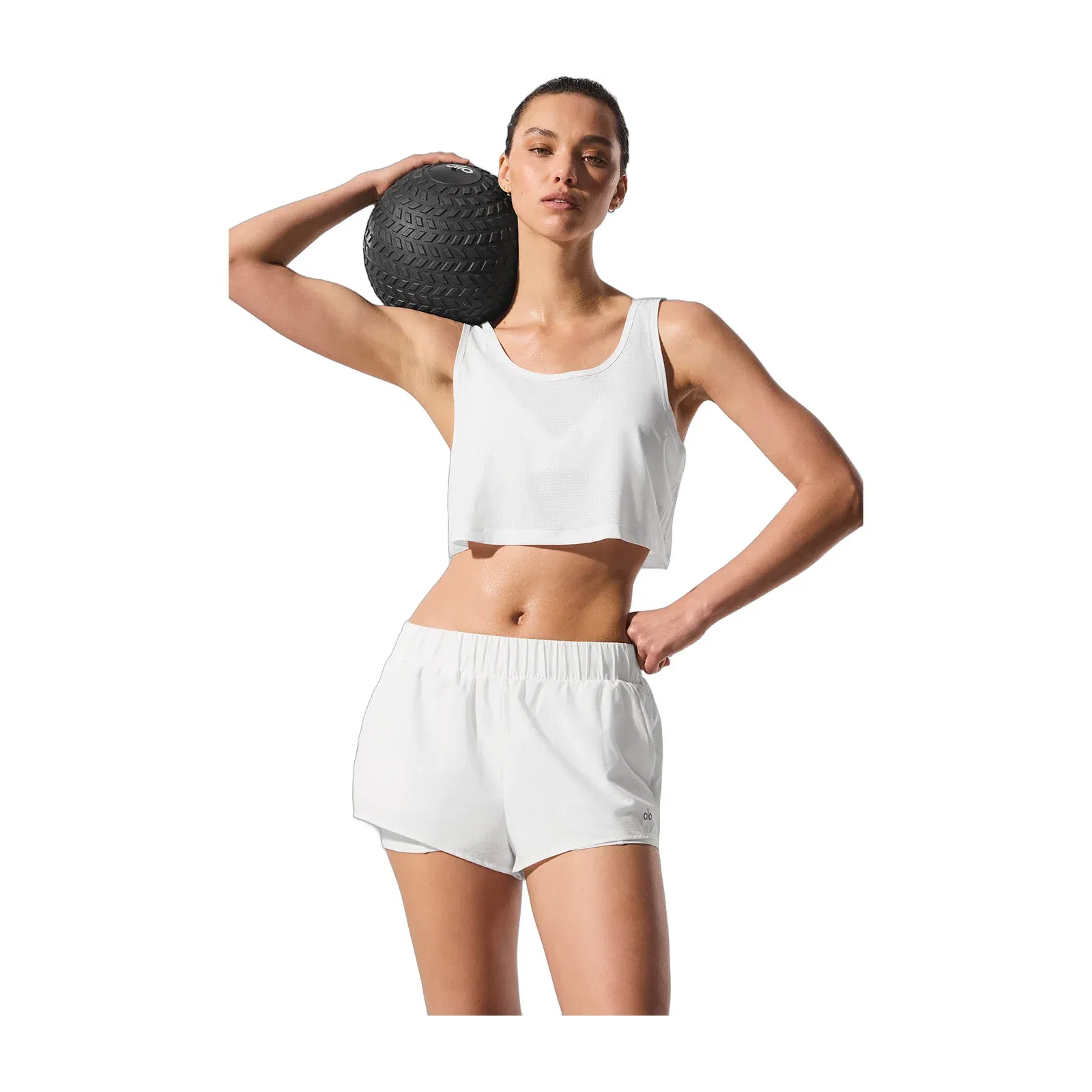 Alo Yoga Cropped Sport Star Tank - White